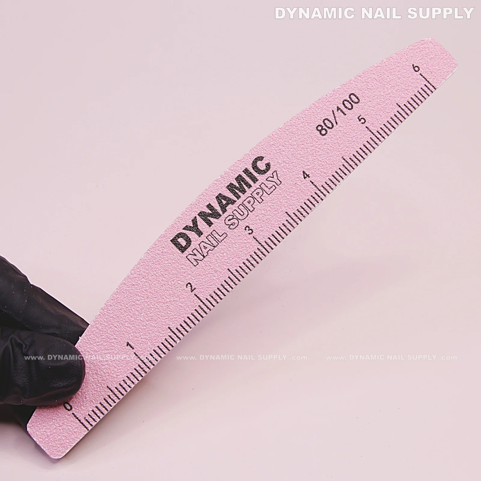 Half-moon Acrylic-Nail files Grit 80/100 - Pack 25 - Pink Double-side with Hard board - Image 2