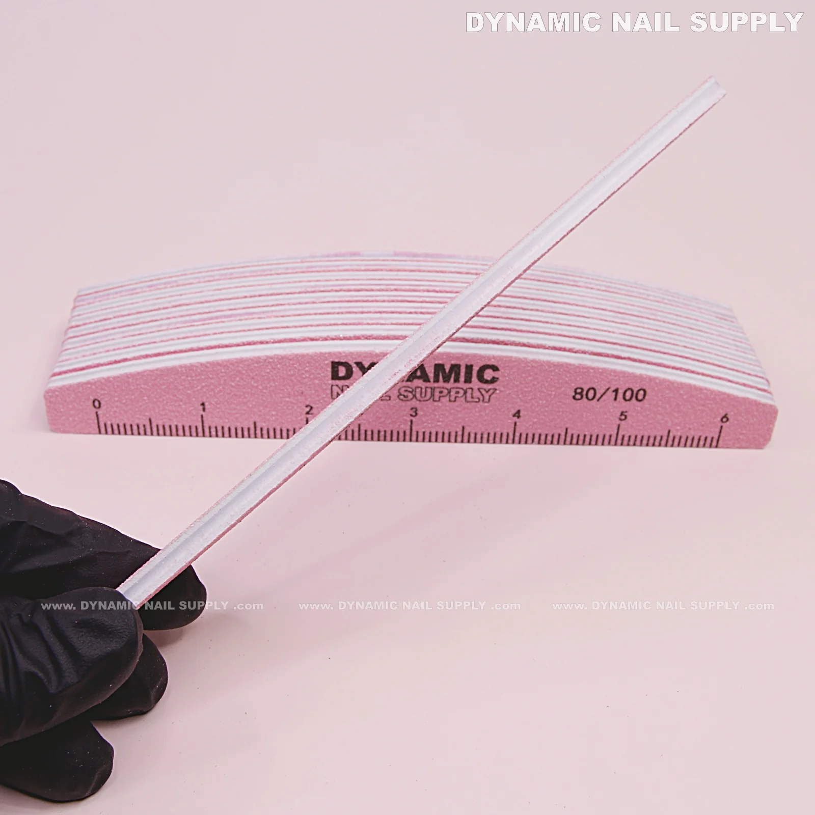 Half-moon Nail files Grit 80/100 - Pack 10 - Pink hand file with Double-side and Hard board - Image 3