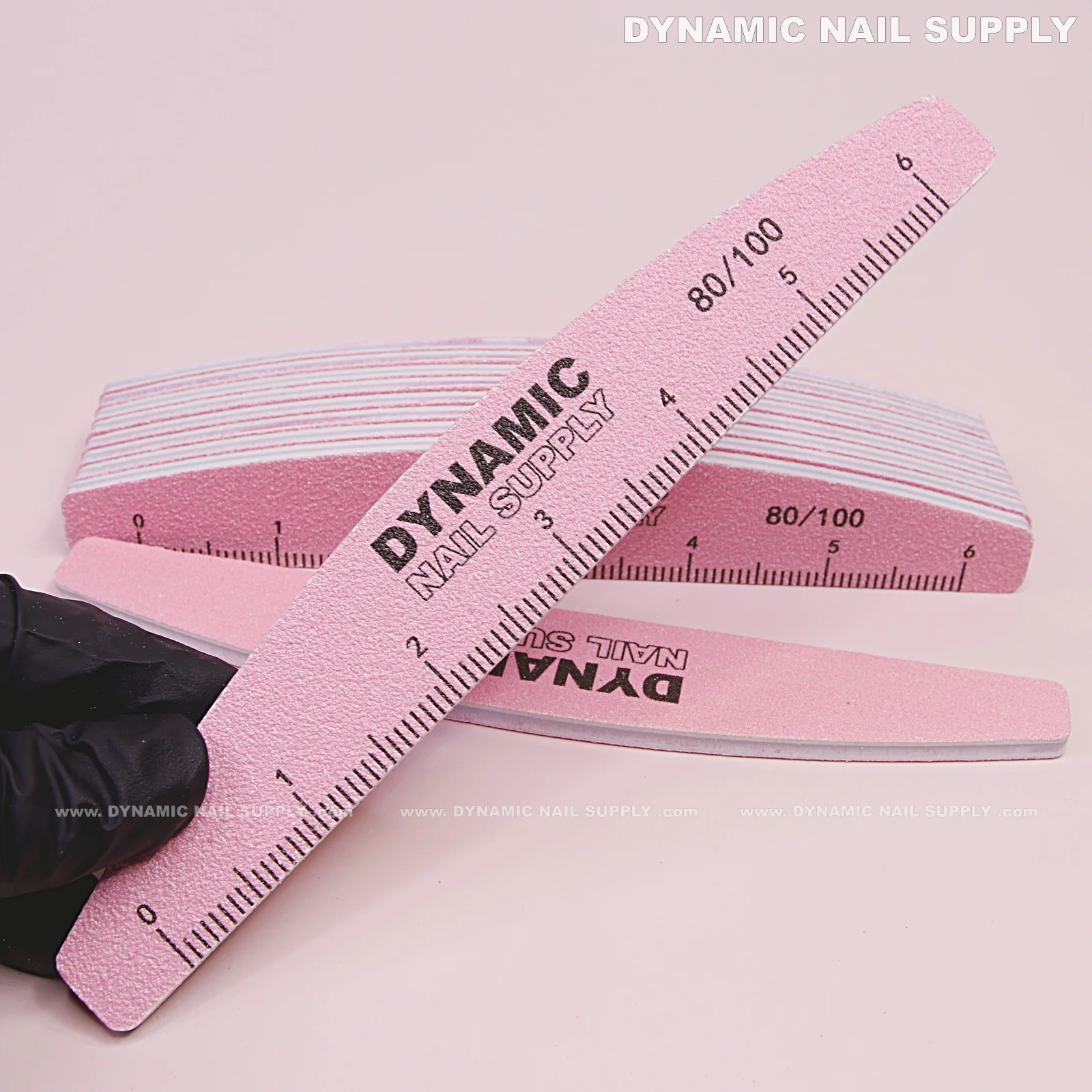 Half-moon Nail files Grit 80/100 - Pack 10 - Pink hand file with Double-side and Hard board - Image 7