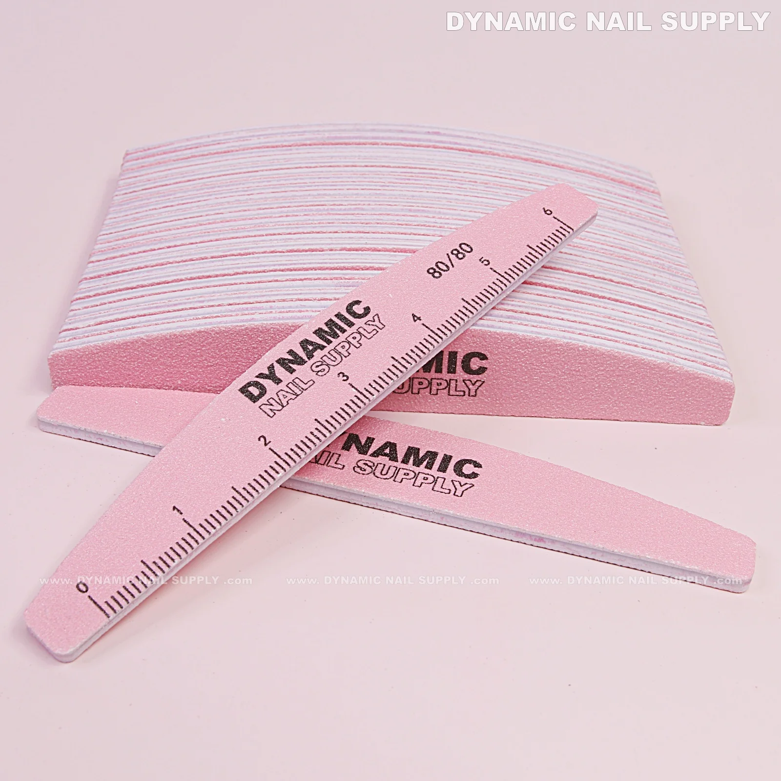 Half-moon Nail files Grit 80/80 Coarse - Pack 25 (Pink) - Double-side with Emery board - Image 8