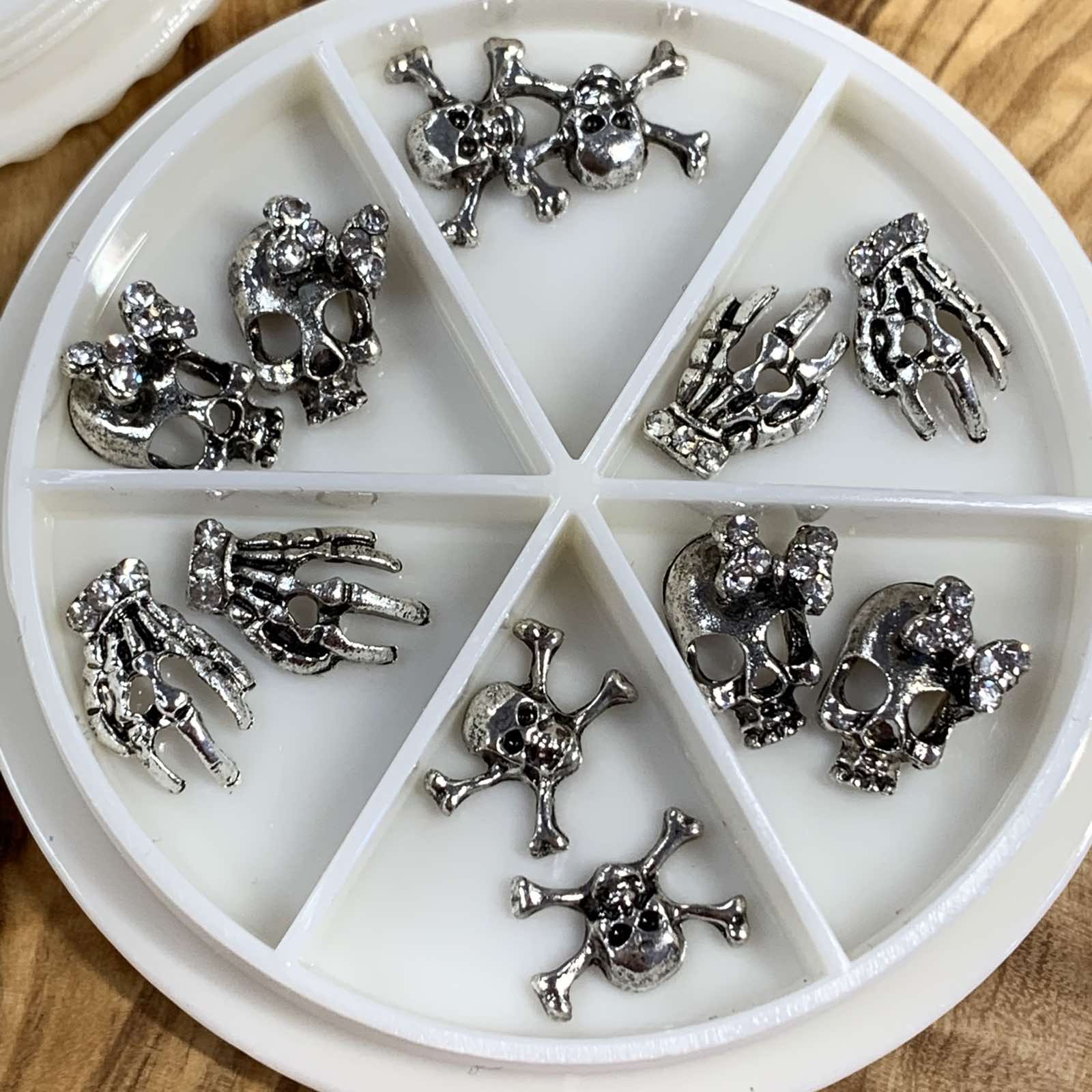 Halloween Nails Charms (Skeleton Hand, Skull, Claws, Crosses, Spider Web) - Image 3