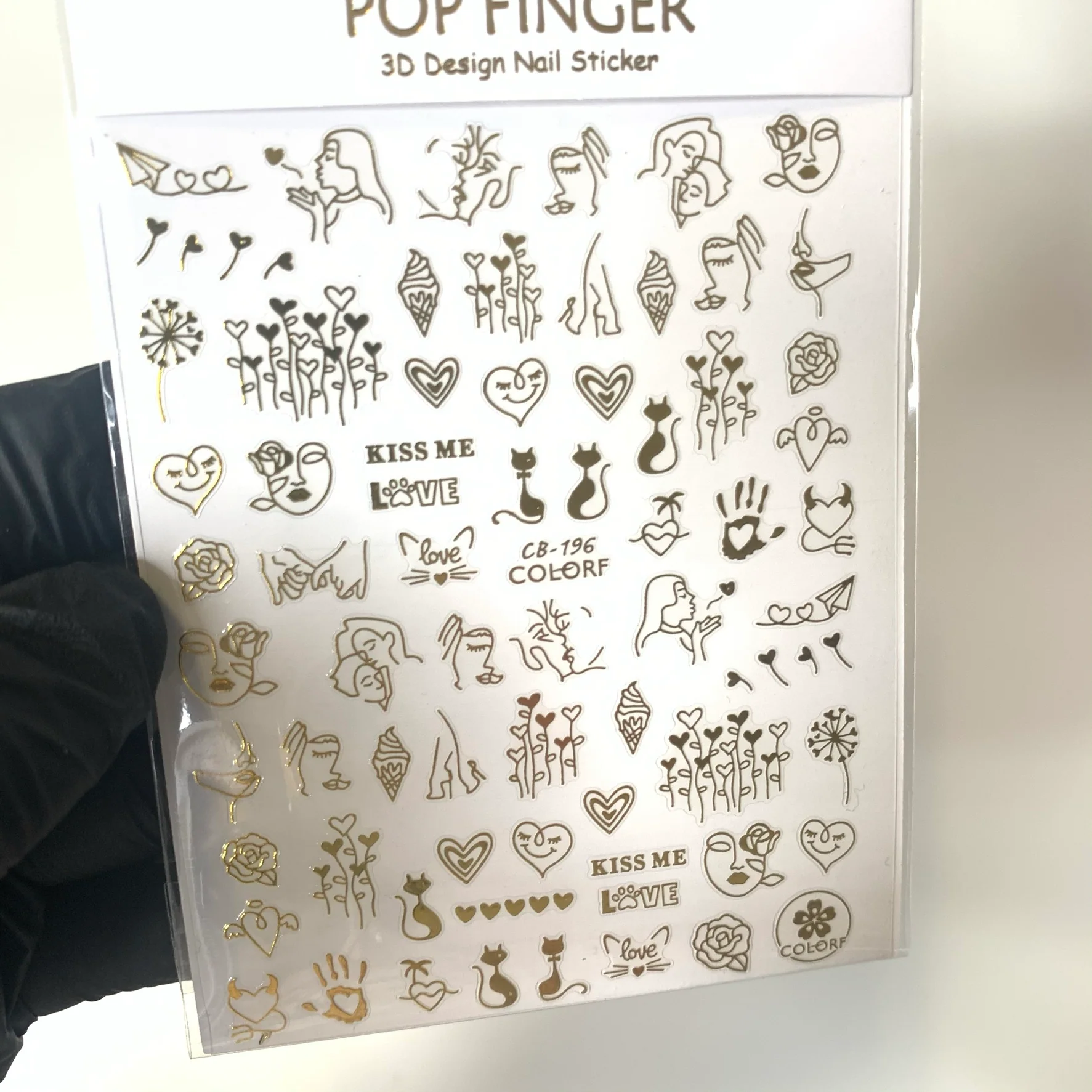 Handwriting nails art stickers for nail art design - Image 2