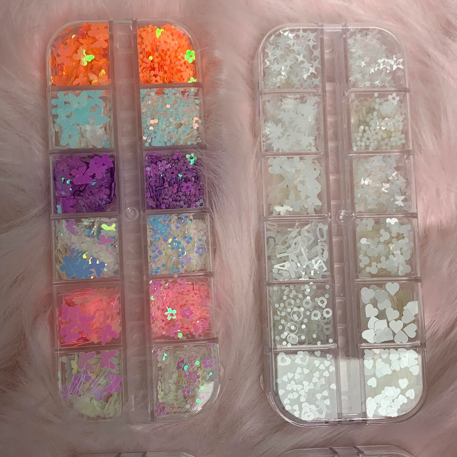Heart / Butterfly / Flower sequins (white) for Spring Nails Art design - Image 4