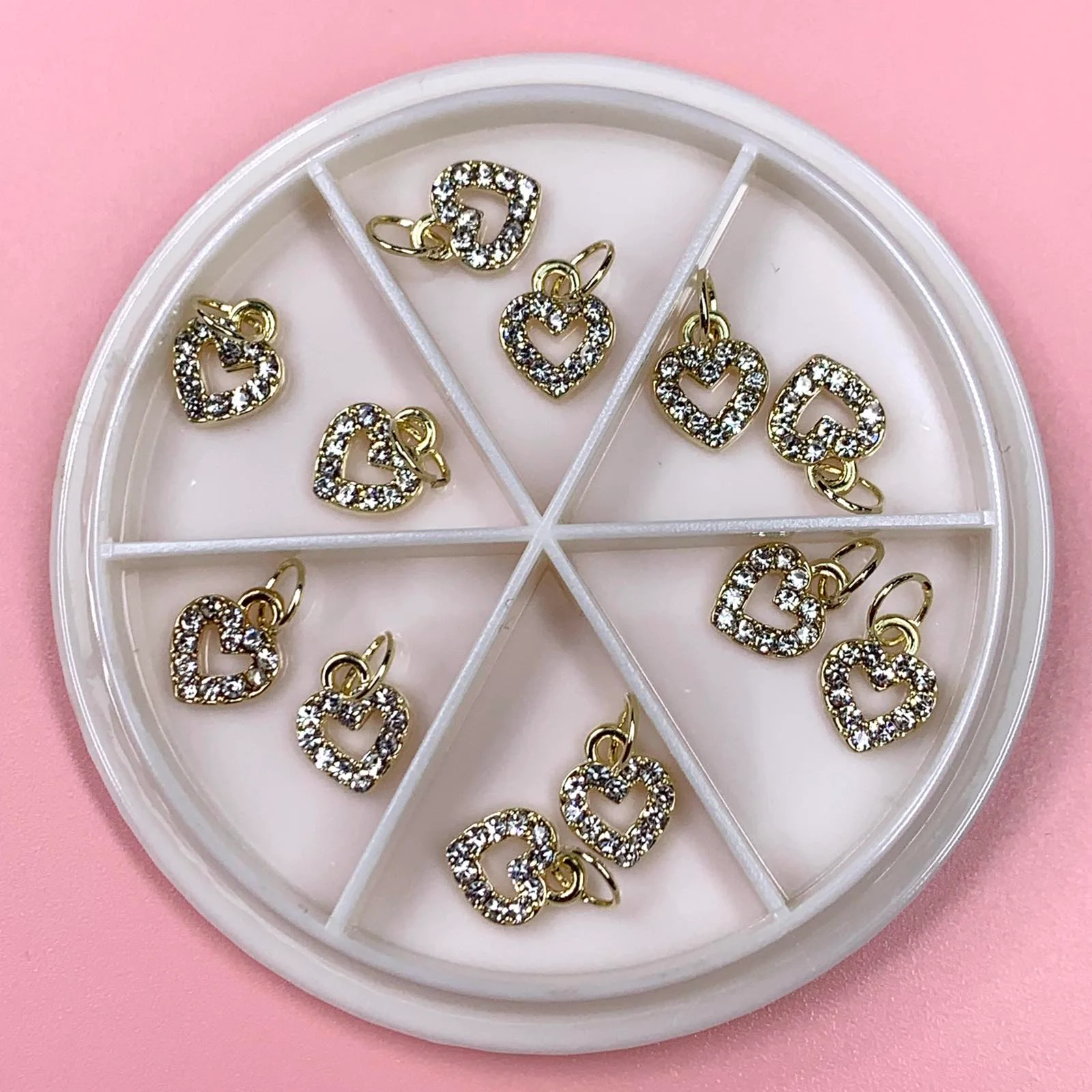 Heart shaped Dangles Nail Charms set