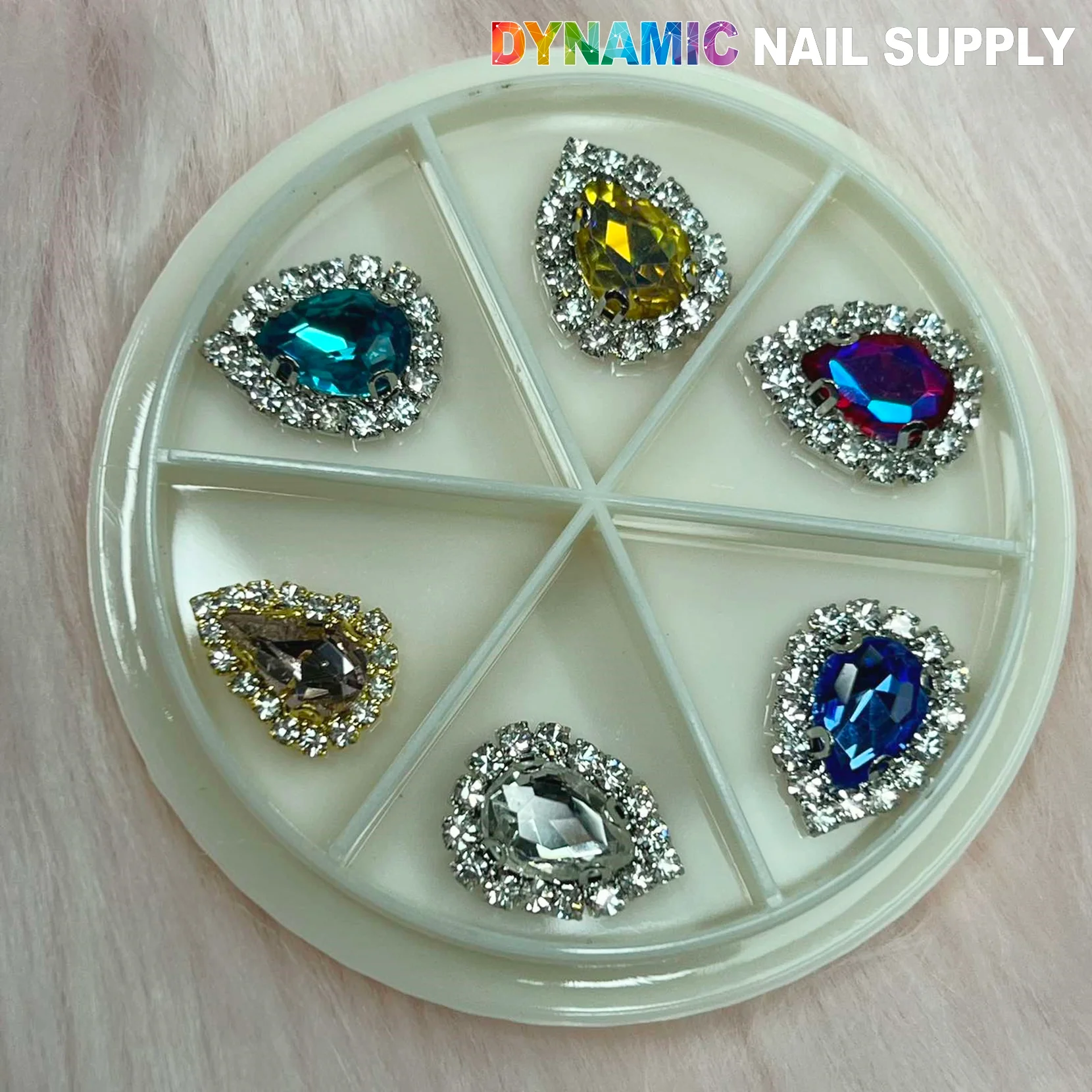Heart shaped Rhinestones Nail Charms set - Image 2