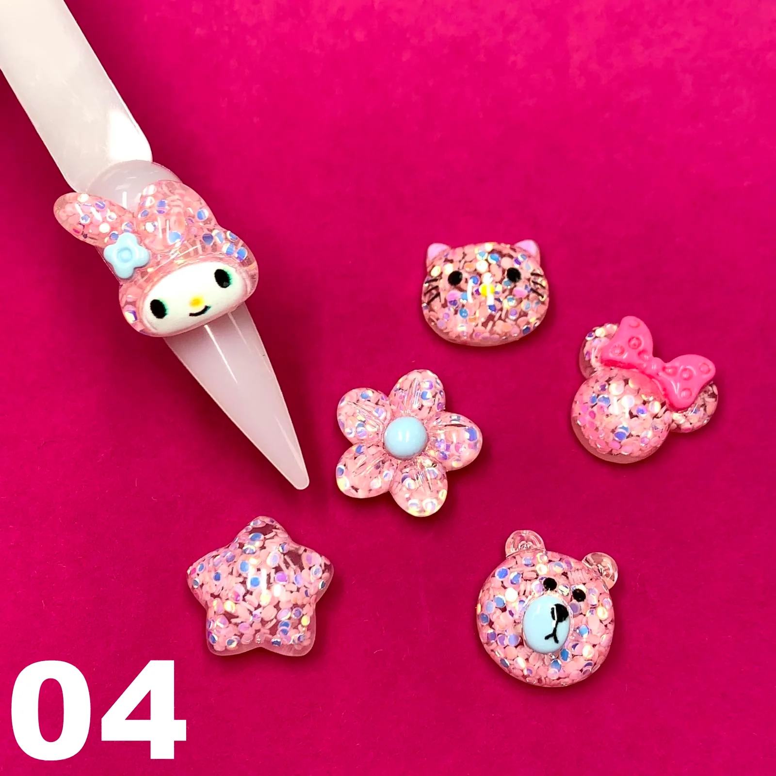 Hello Kitty Charm set - Cat Logo Nail Charms for Nails Art Designs - Image 10