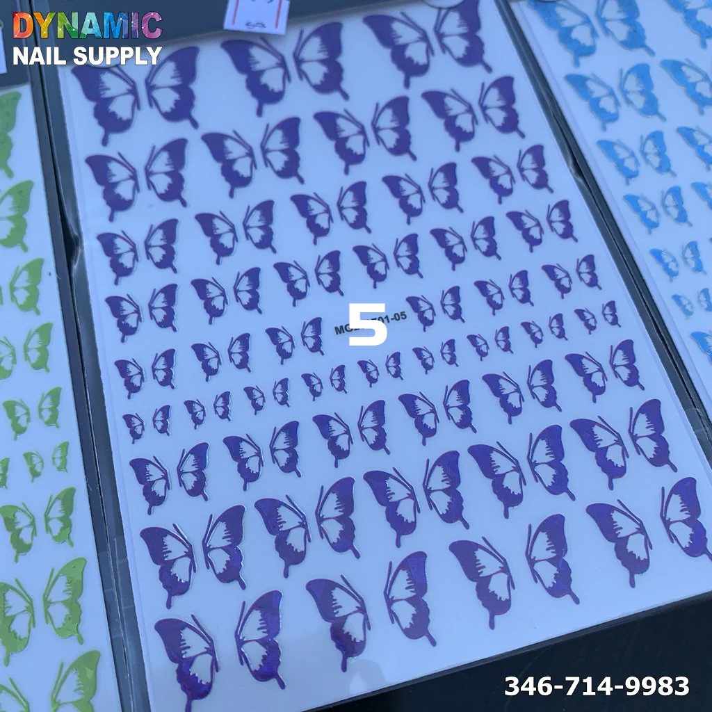 Holographic Metallic Butterfly Sticker for Nail Art Design - Image 5