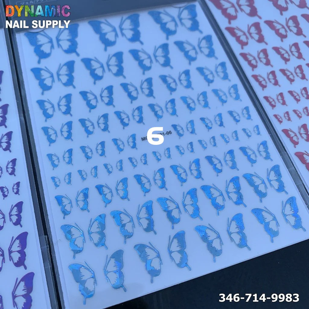 Holographic Metallic Butterfly Sticker for Nail Art Design - Image 6