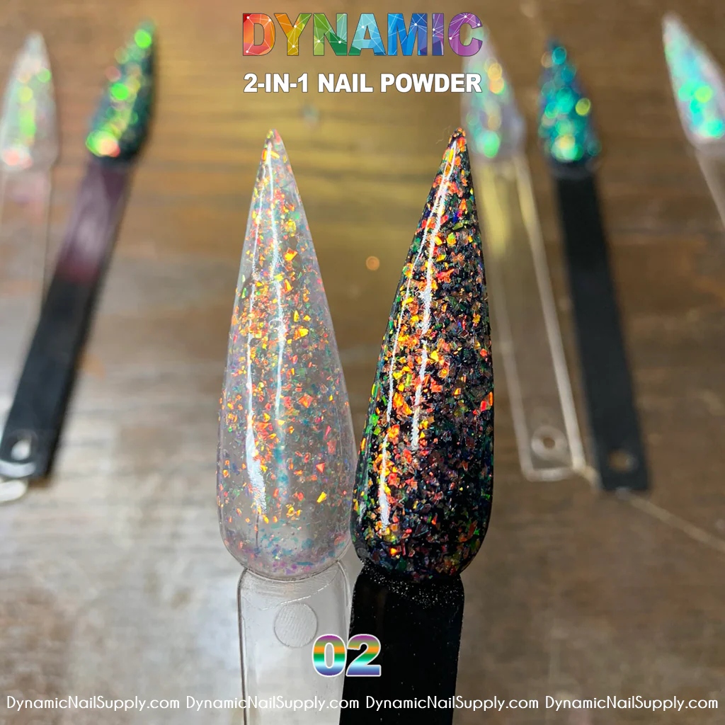 Iridescent and Shifting Color Random Shape Glitter Acrylic 2-in-1 Nails Powder - Image 3