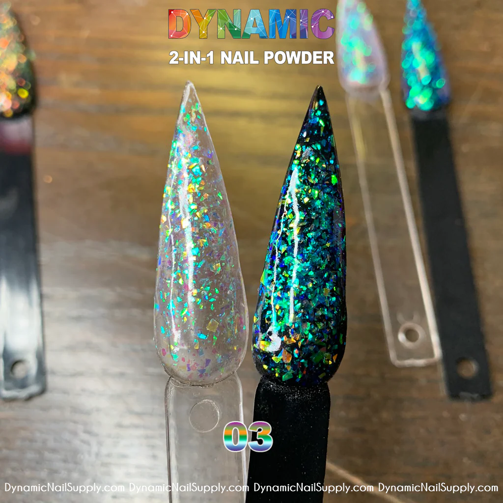 Iridescent and Shifting Color Random Shape Glitter Acrylic 2-in-1 Nails Powder - Image 4