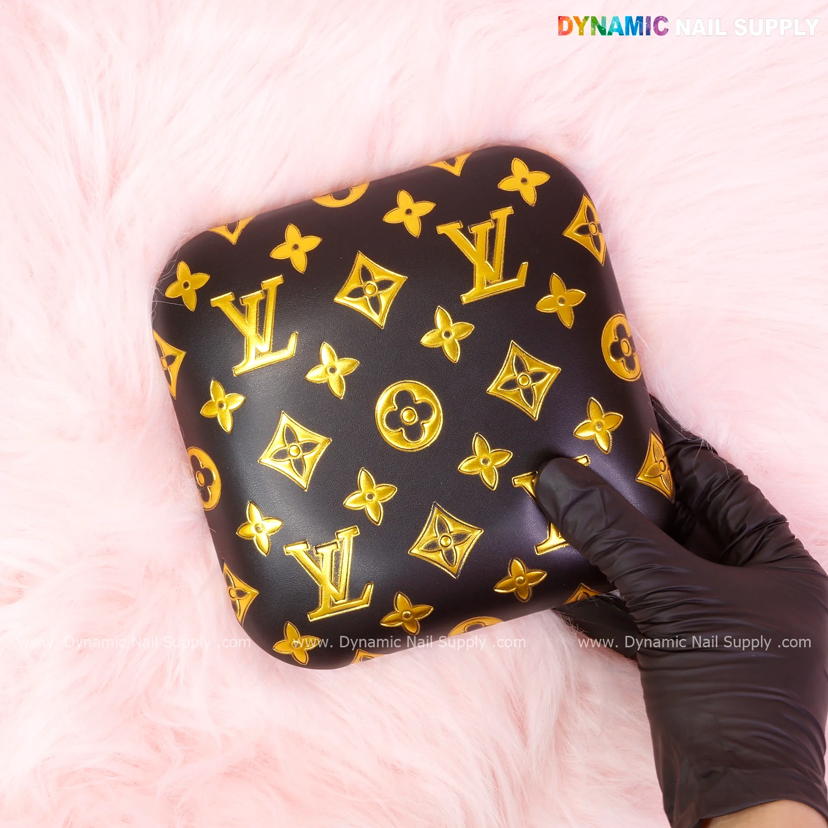 (BJ058 Black LV) Smooth Leather Elbow Cushion Pad Arm Rest Support for Manicure Nail Desk - Image 8