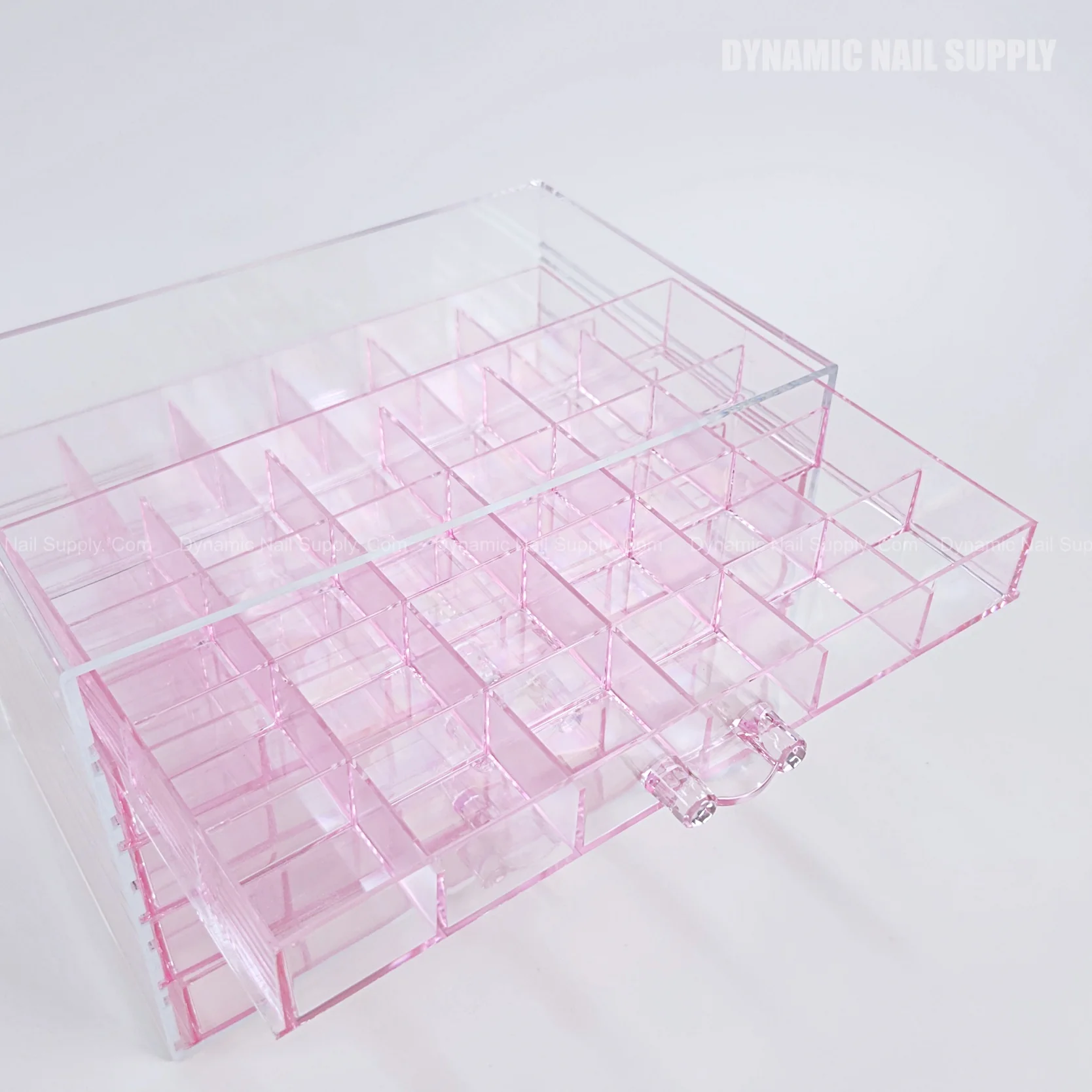 [Clear Pink] Drawer Plastic Charm Small Bead Container Box Organizer Storage Case Compartment - 50 grids 5 layers - Image 3