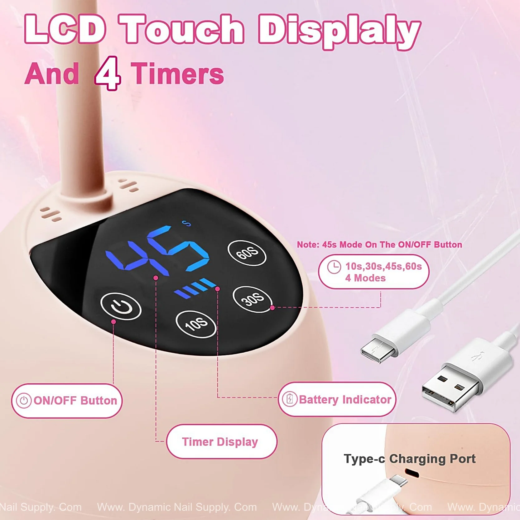 [Light Pink] Mini Flash Cure UV LED Lamp 36W -Auto Sensor Gooseneck Portable USB Nail Dryer - Image 7