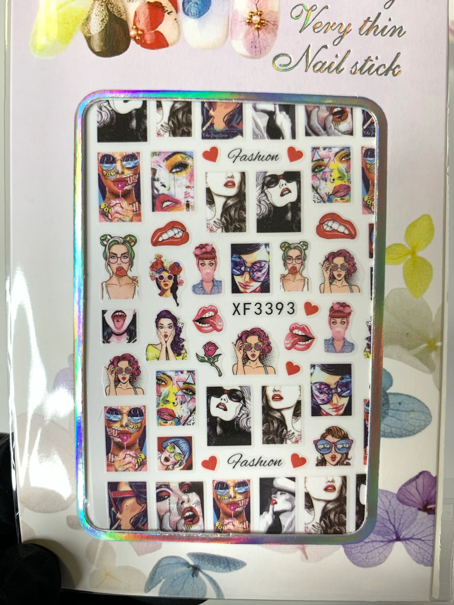 Lips and sexy girl stickers for nail art design - Image 4