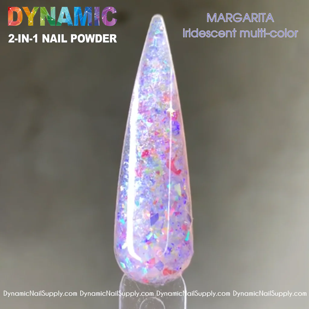 MARGARITA #452 iridescent multi-color glitters mixed acrylic powder for sculpting and dipping nails - Image 3