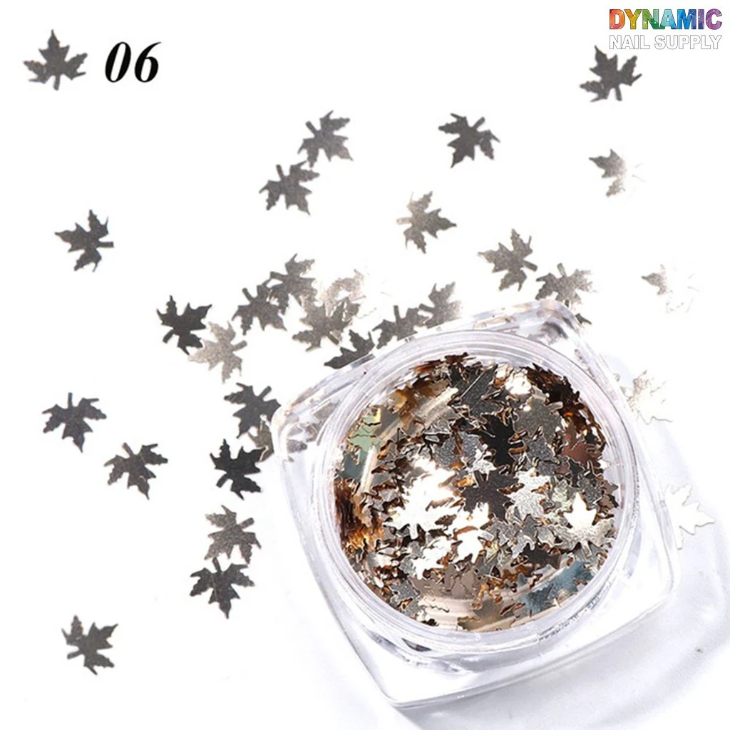 Maple Leaves glitter (Fall, Autumn) - Set of 12 colors glitter for nails art design - Image 11