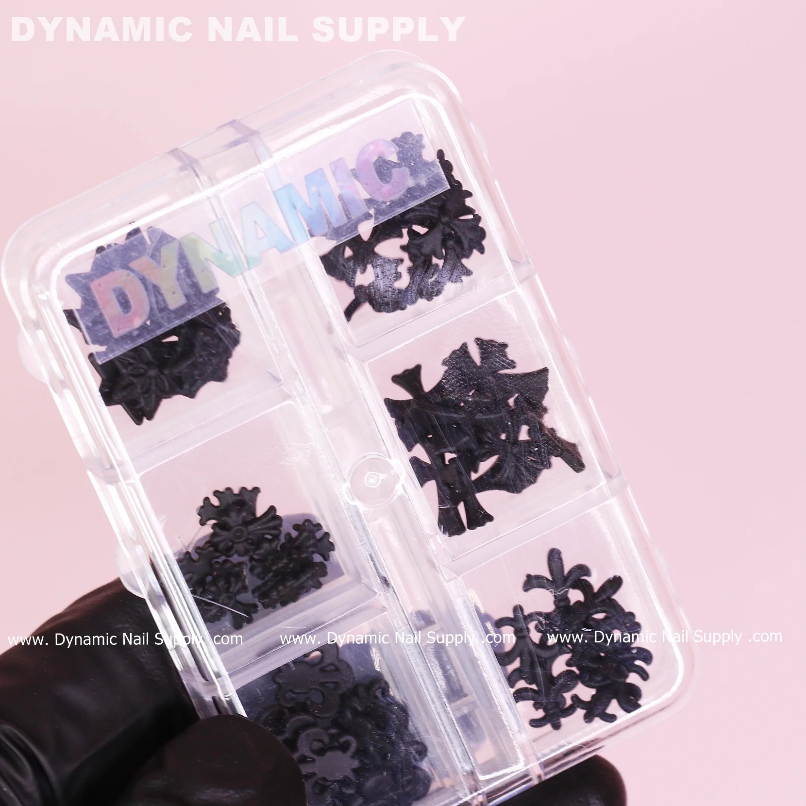 60pcs Matte Black Chrome Heart Resin Charms (Antique Crosses) for Nails Art design - Image 4