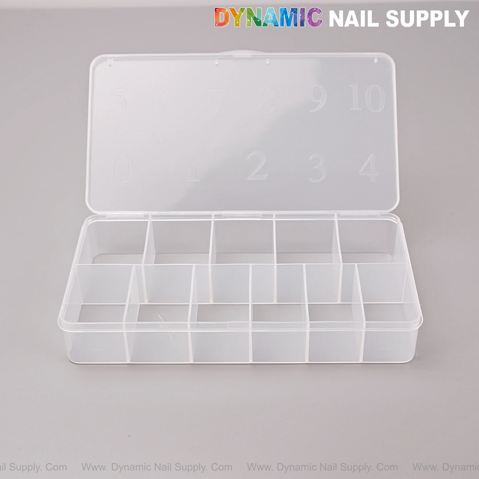 [Matte Clear] Empty Nail Tip Box Organizer in 11-Size Grid Boxes for Fingernail Crystal Jewelry Accessories