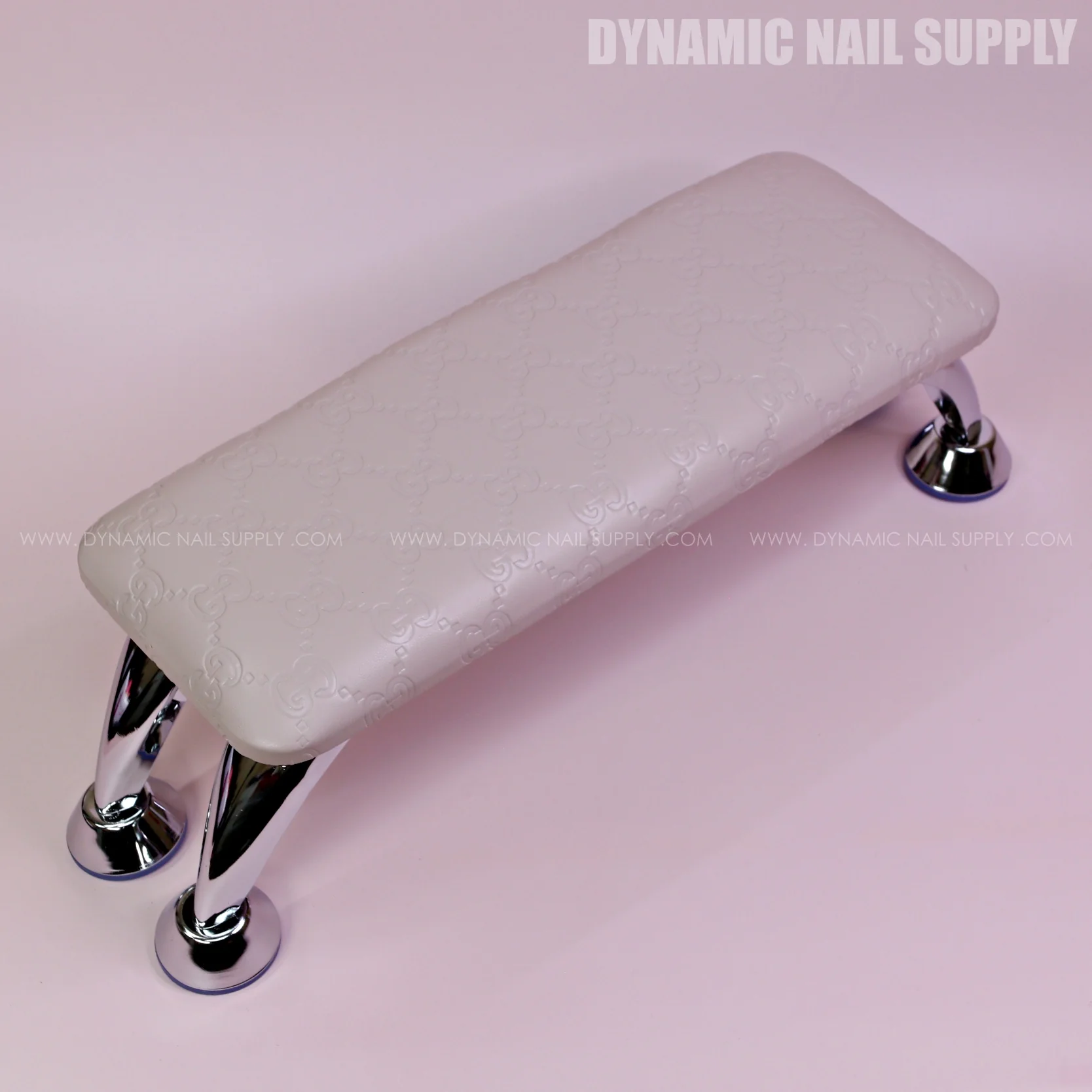 (Large Beige GCi Pattern) Microfiber Leather Armrest with Comfort Cushion for Pedicure and Manicure (Reposabrazos Para Manicura) - Image 4