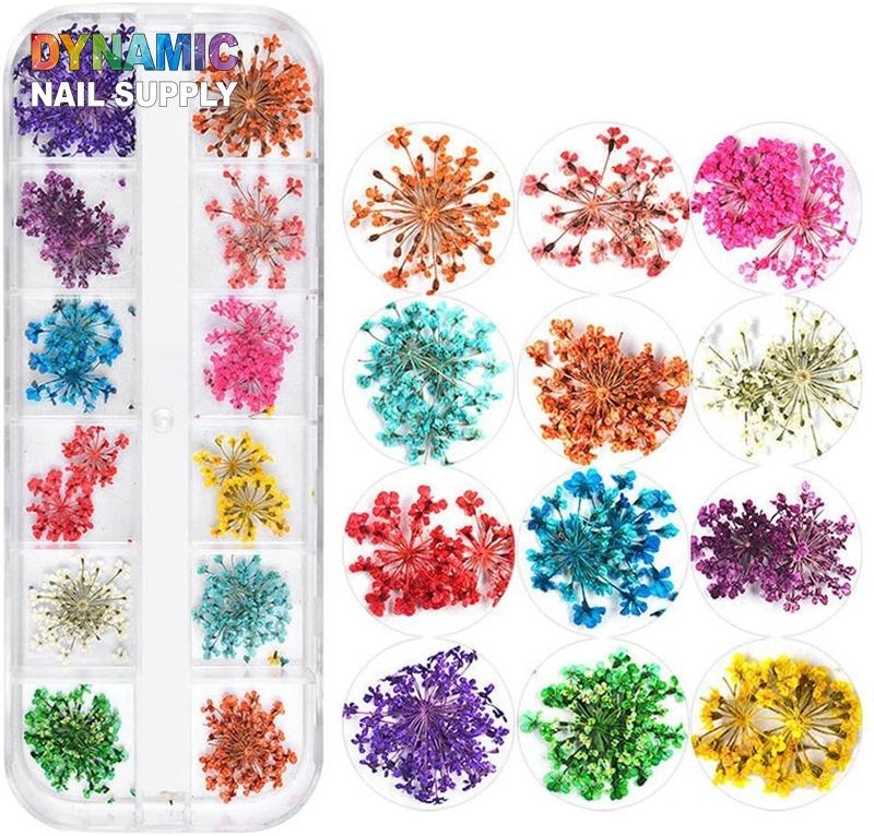 Mix Dried Flowers Nail Decorations Natural Floral Sticker 3D - Image 4