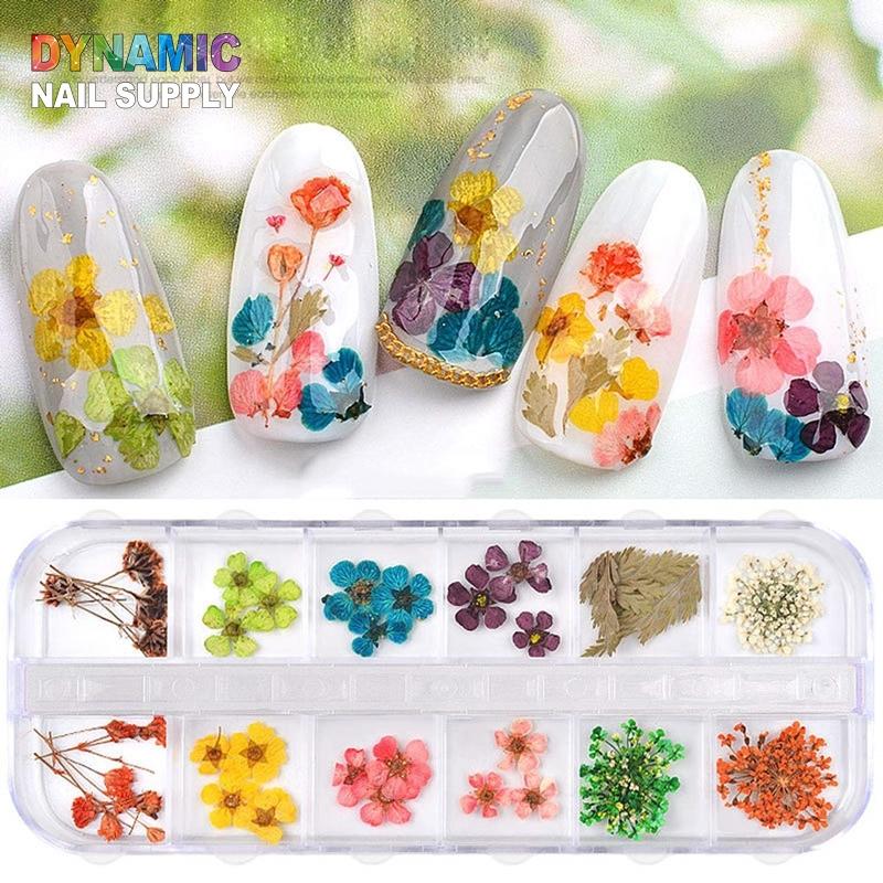 Mix Dried Flowers Nail Decorations Natural Floral Sticker 3D - Image 5
