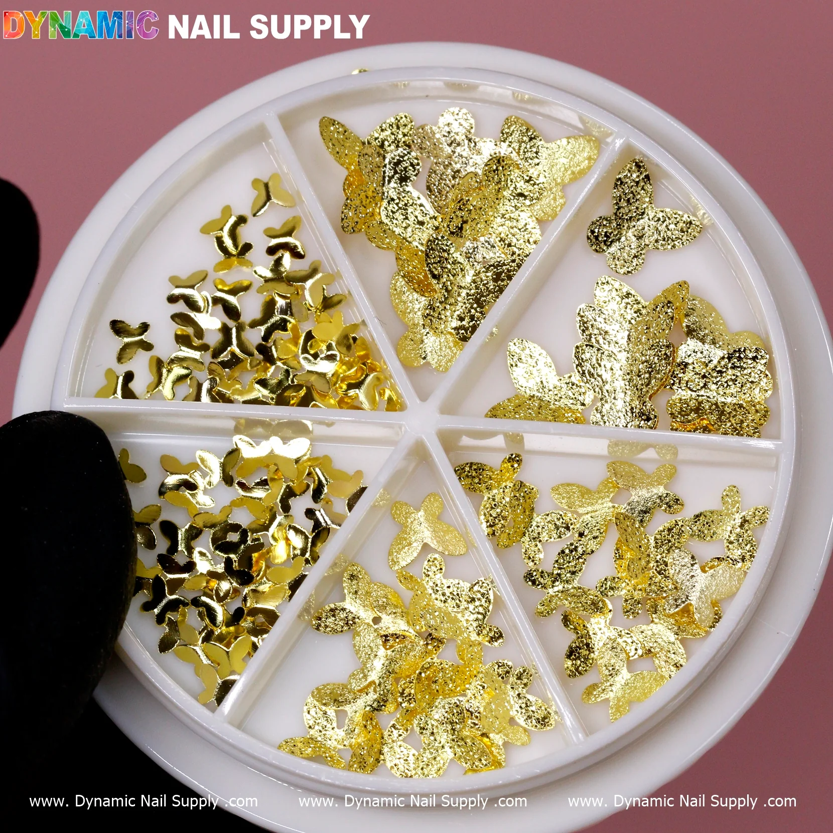 Mixed-sizes Gold Butterfly Nail Sequin Charms - Image 3