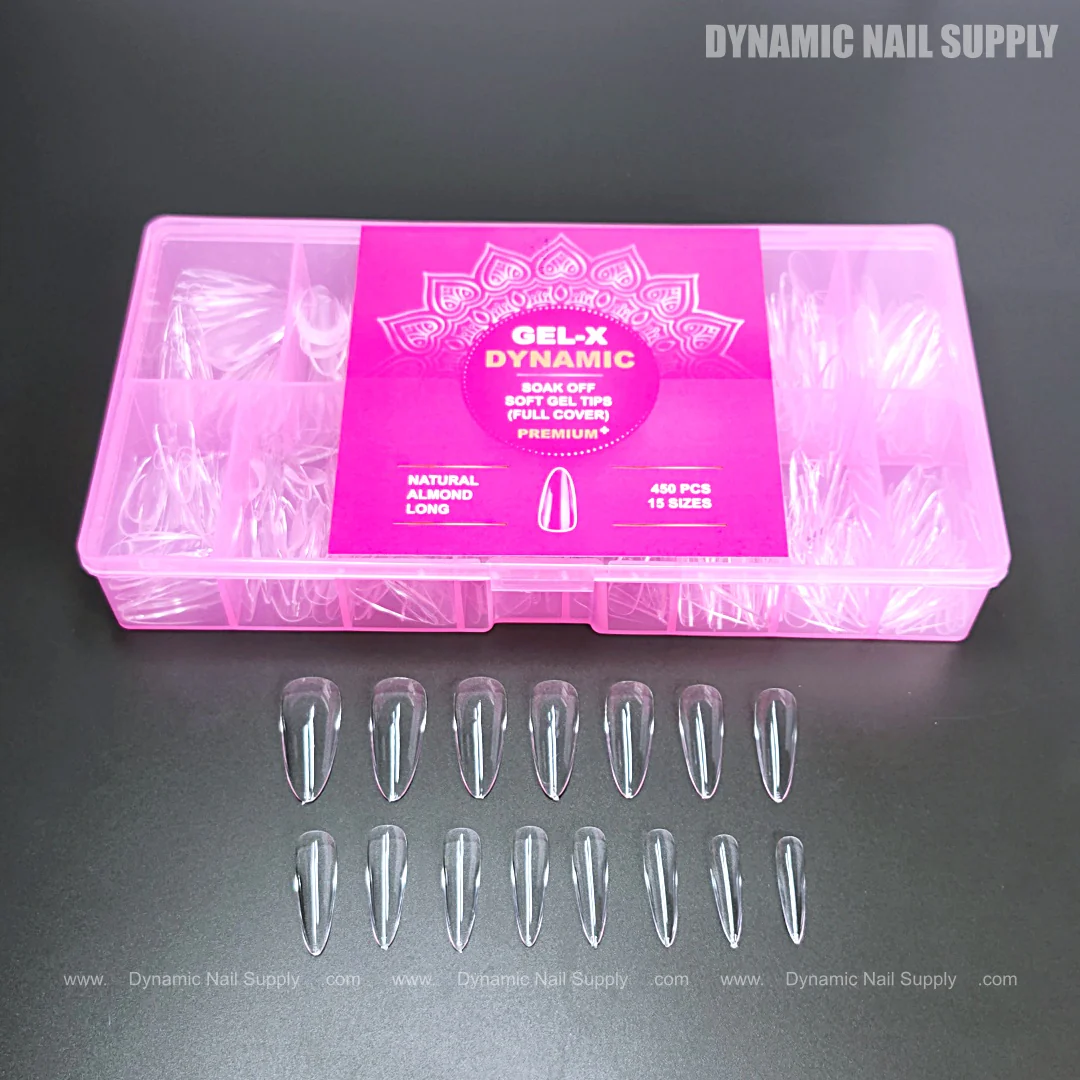 Natural Almond (Long) Full Cover Soft-Gel Nail Tips (Pink Box) - Image 3
