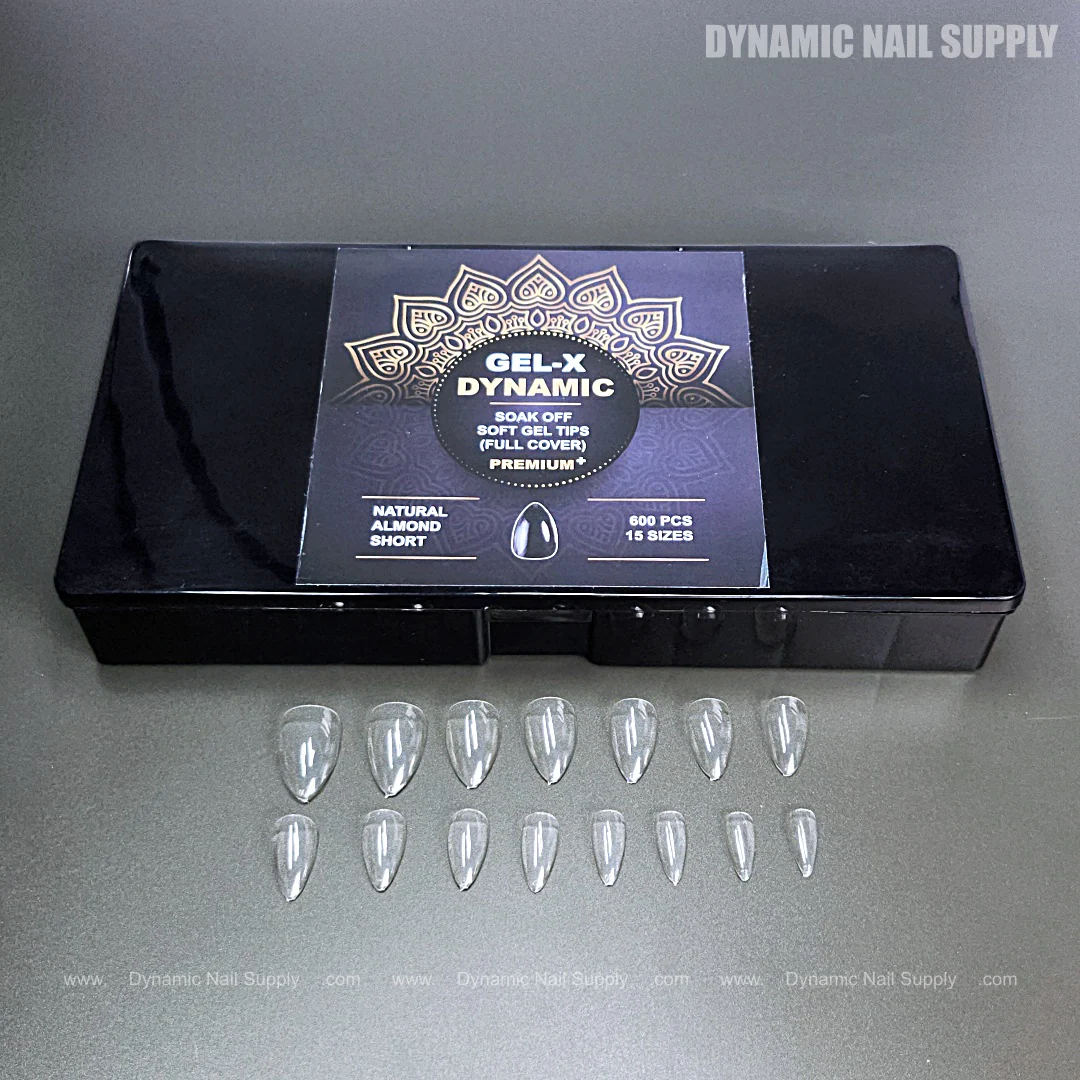 Natural Almond (Short) Full Cover Soft-Gel Nail Tips (Black Box) - Image 12