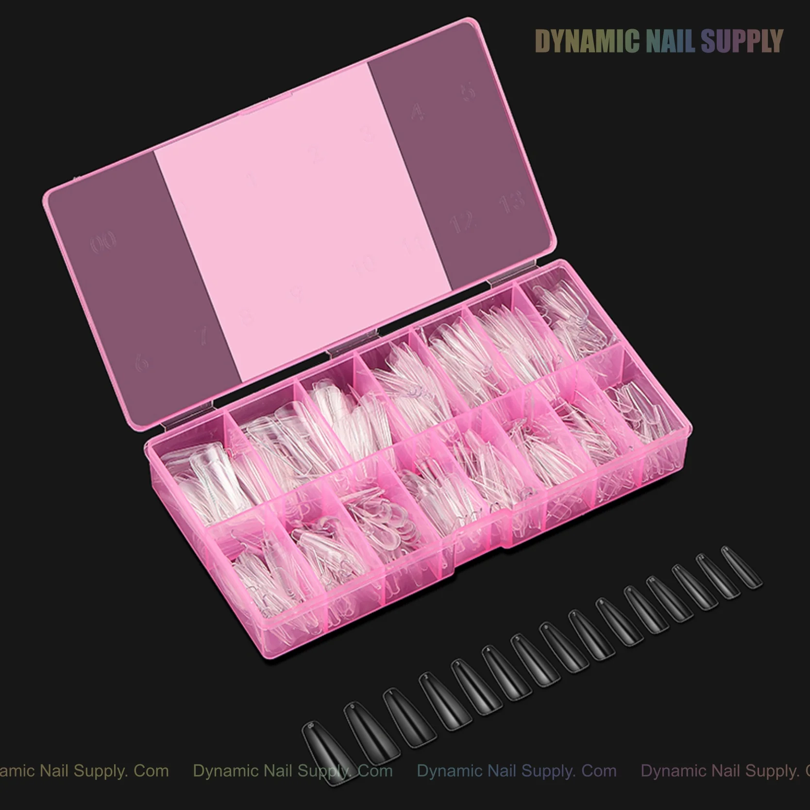 Natural Coffin (Long) Full Cover Soft-Gel Nail Tips (Pink Box) - Image 11
