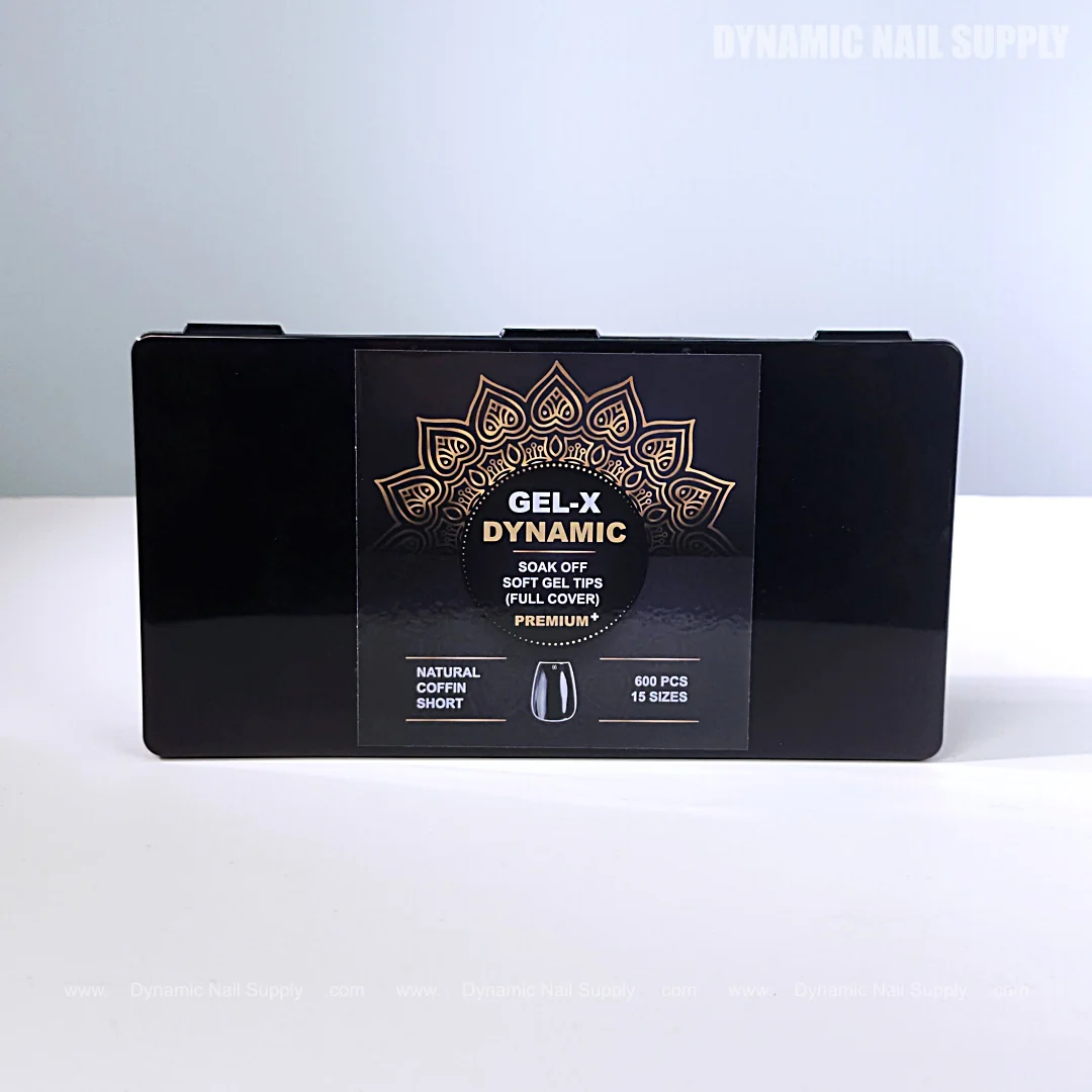 Natural Coffin (Short) Full Cover Soft-Gel Nail Tips (Black Box)