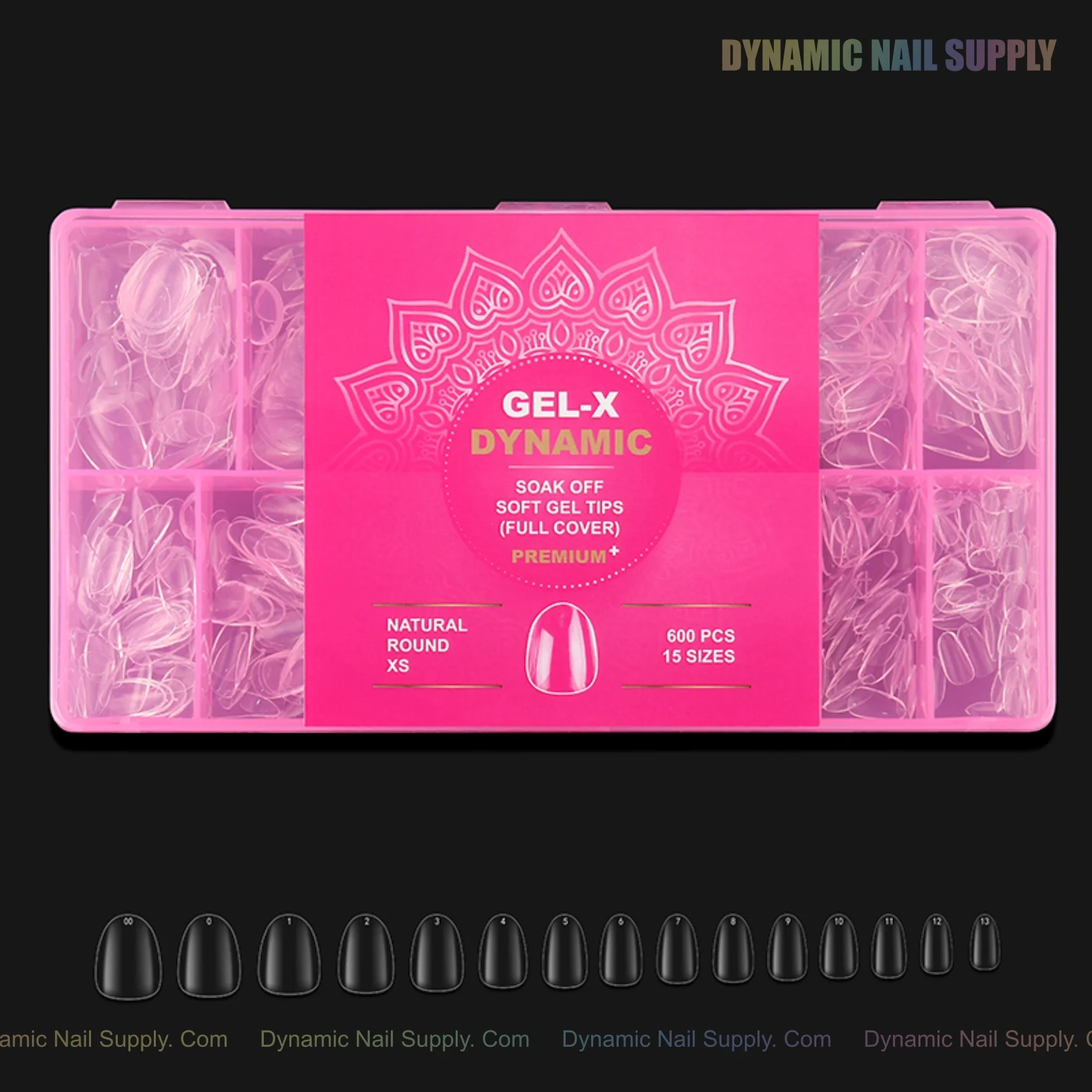 Natural Round XS Full Cover Soft-Gel Nail Tips (Pink Box)