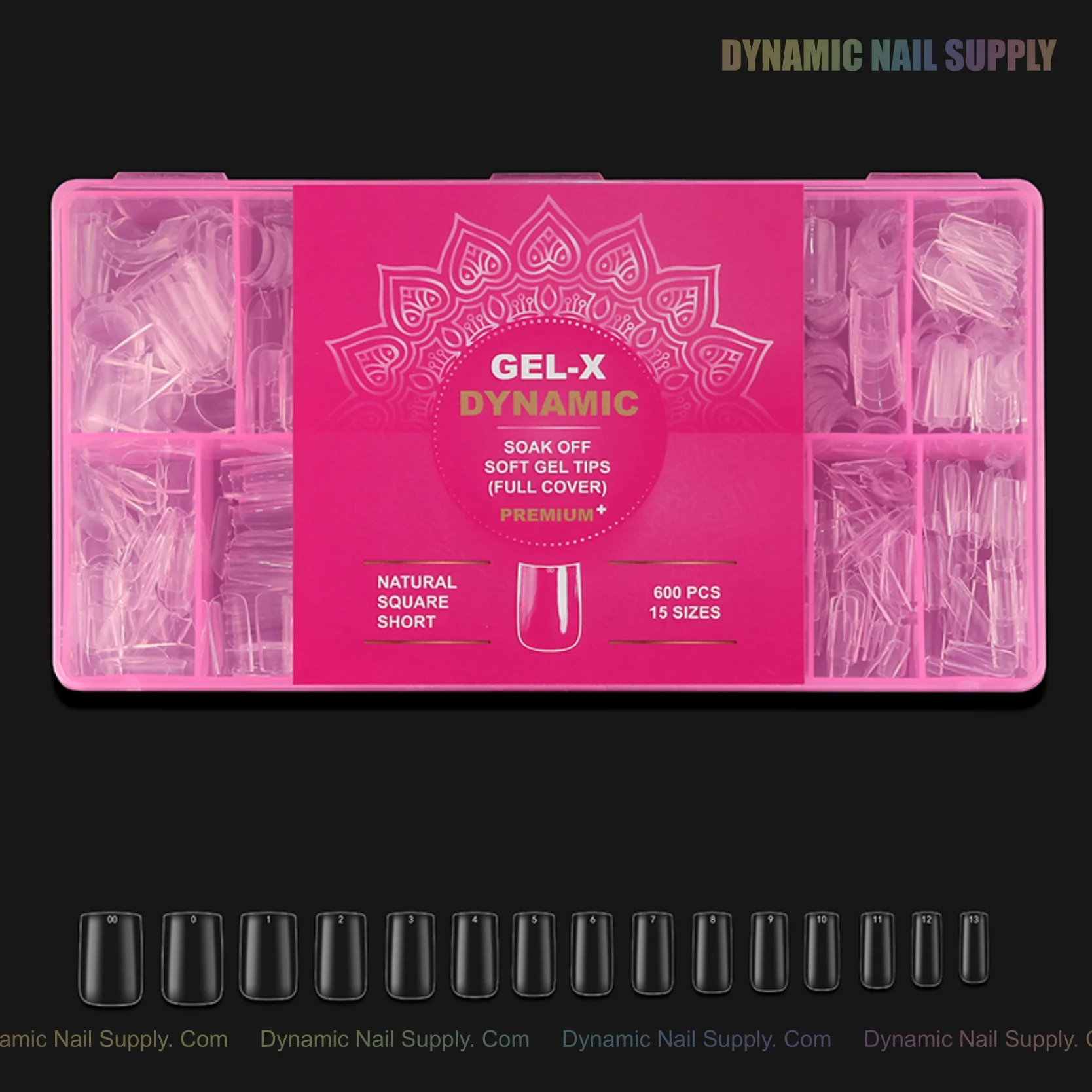 Natural Square (Short) Full Cover Soft-Gel Nail Tips (Pink Box) - Image 14