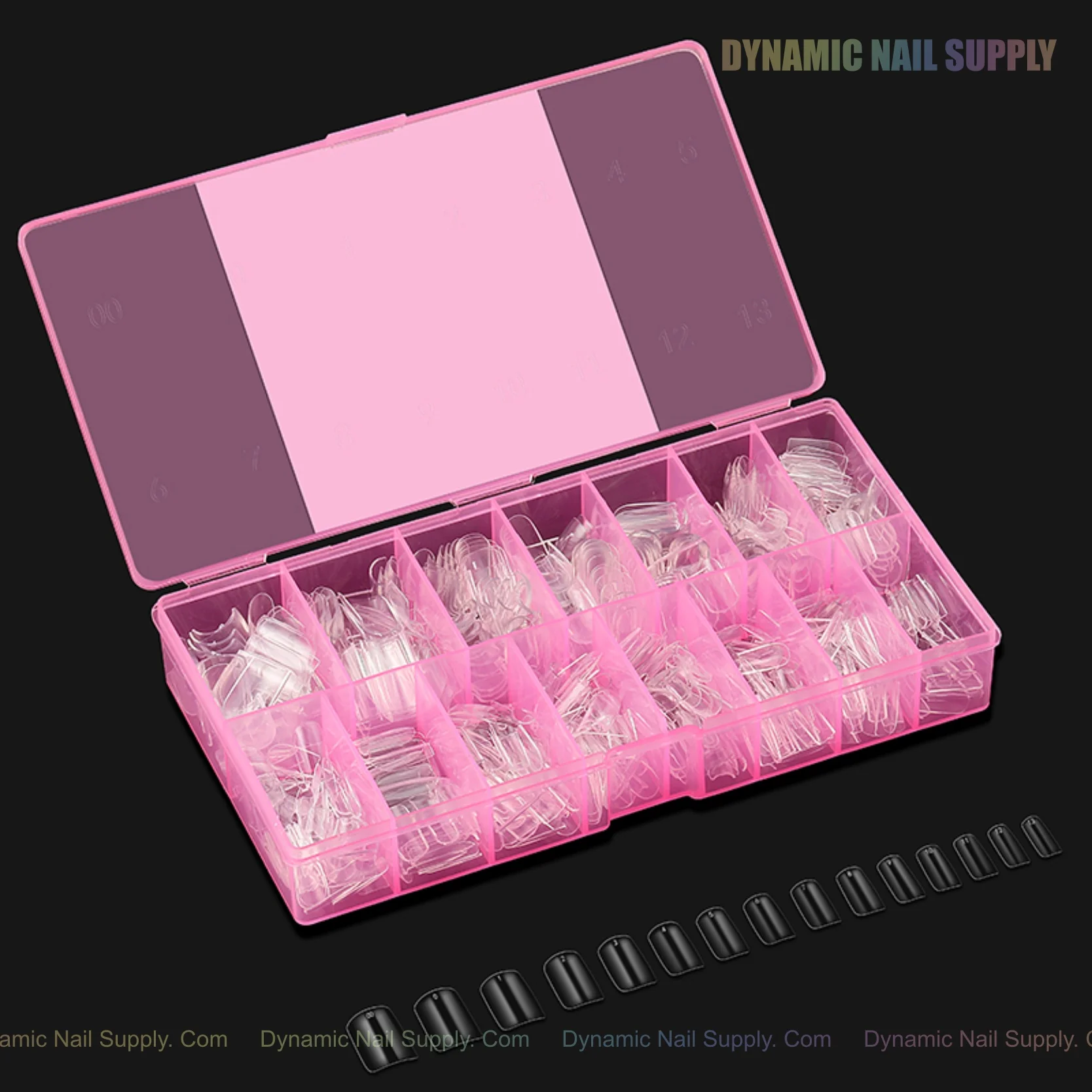 Natural Square (Short) Full Cover Soft-Gel Nail Tips (Pink Box) - Image 15