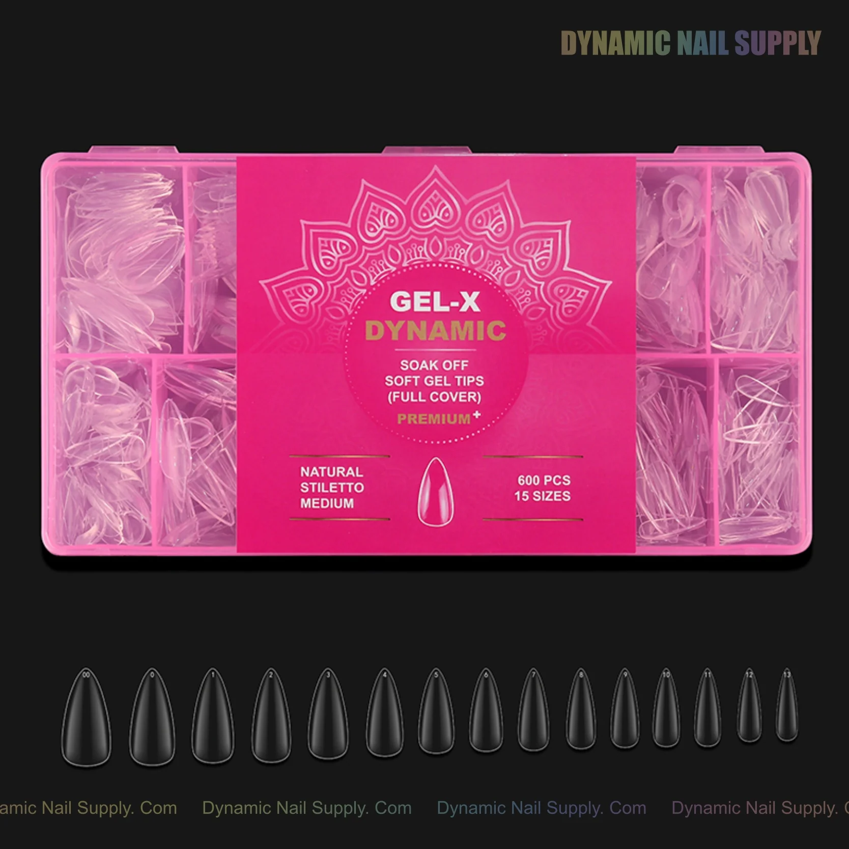Natural Stiletto (Medium) Full Cover Soft-Gel Nail Tips (Pink Box) - Image 13
