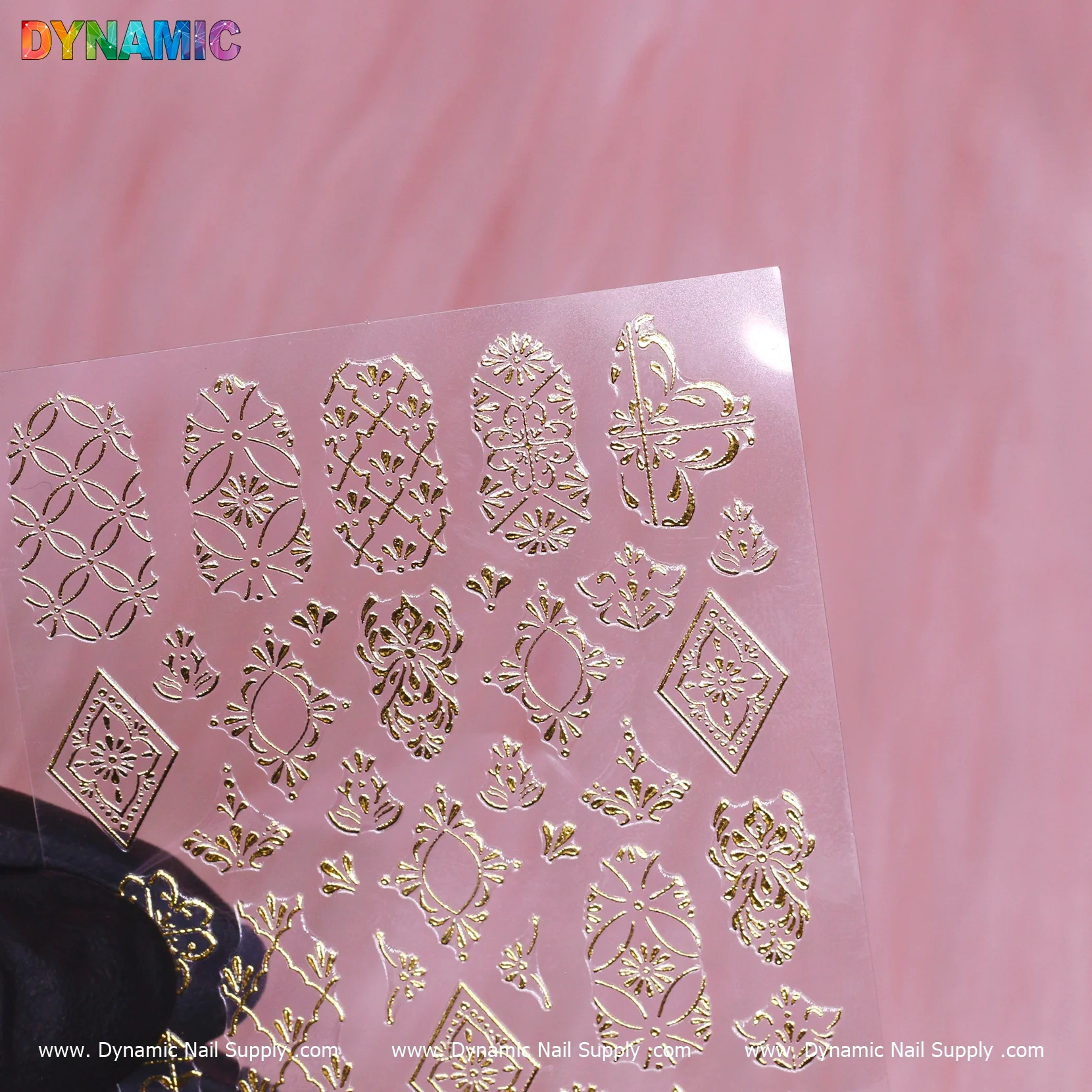 Pattern Nail Sticker (R349) - Gold - Image 3