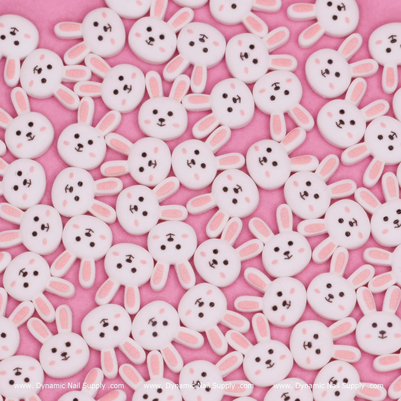 (Pink) 100 pcs Cute Cony Bunny (Rabbit) Design Nail Charms - Image 2
