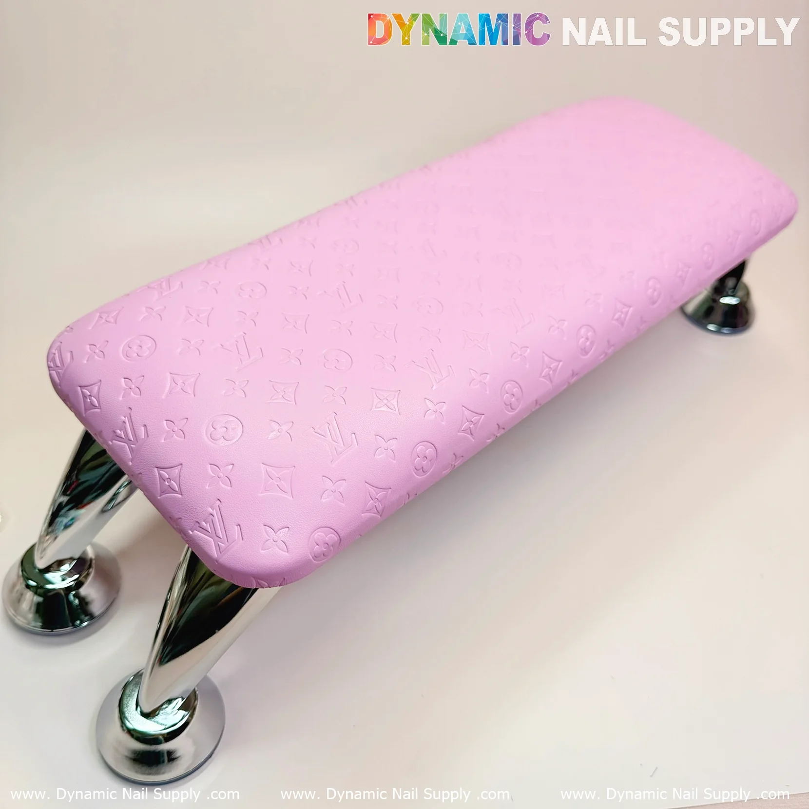 (Pink LV embossed) Manicure Armrest Hand rest with Leather Cushion Pillow (Reposabrazos Para Manicura) - Image 4