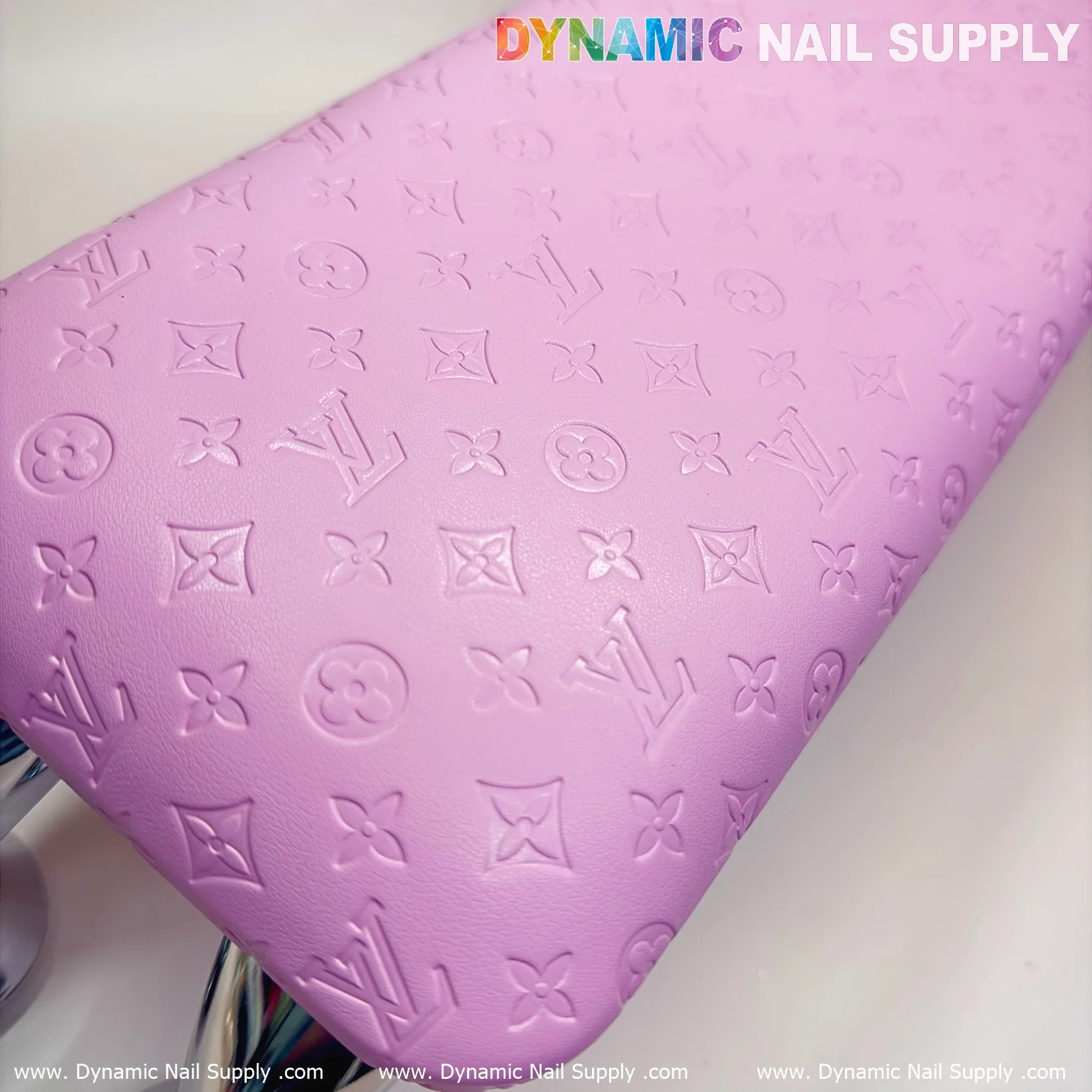 (Pink LV embossed) Manicure Armrest Hand rest with Leather Cushion Pillow (Reposabrazos Para Manicura) - Image 5