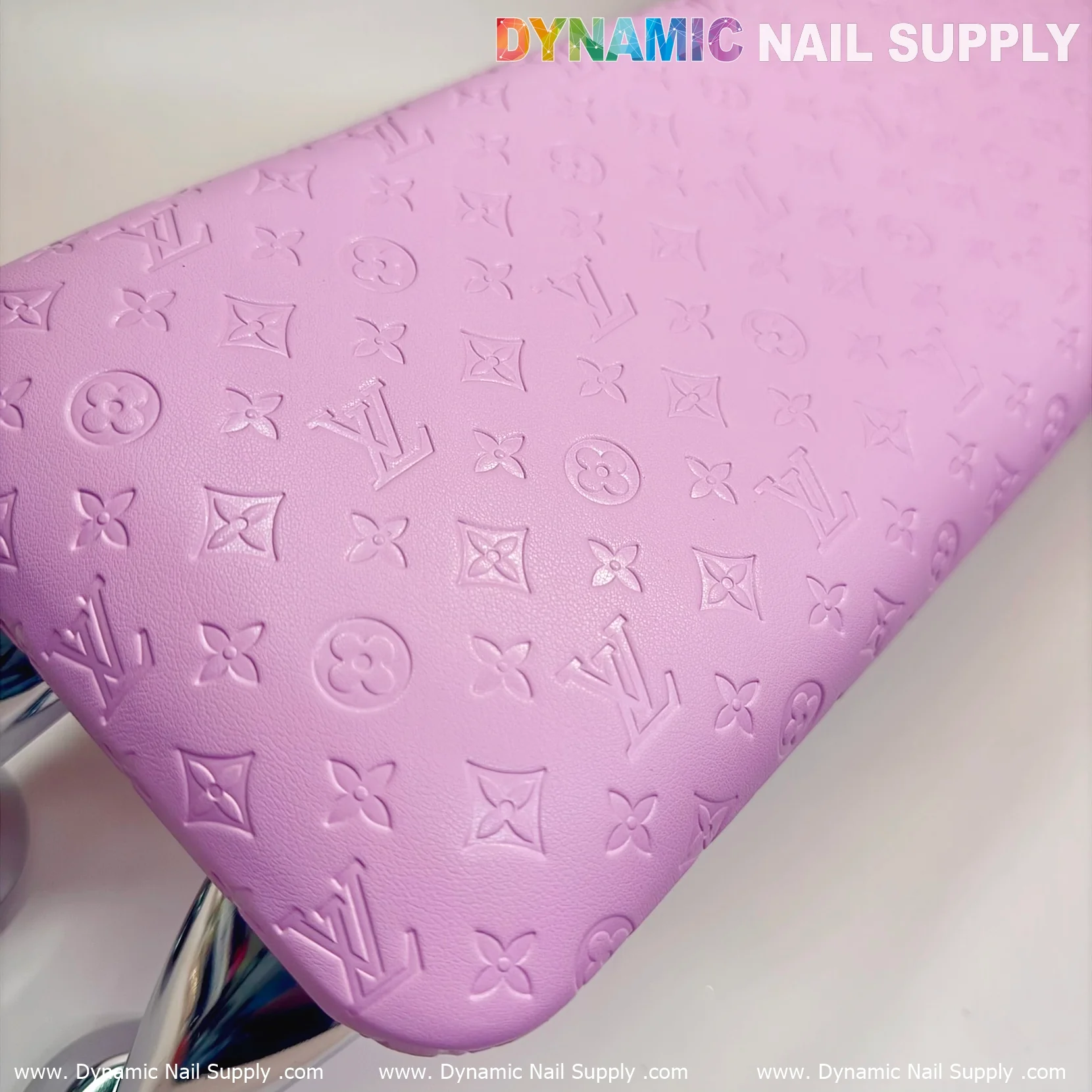 (Pink LV embossed) Manicure Armrest Hand rest with Leather Cushion Pillow (Reposabrazos Para Manicura) - Image 6
