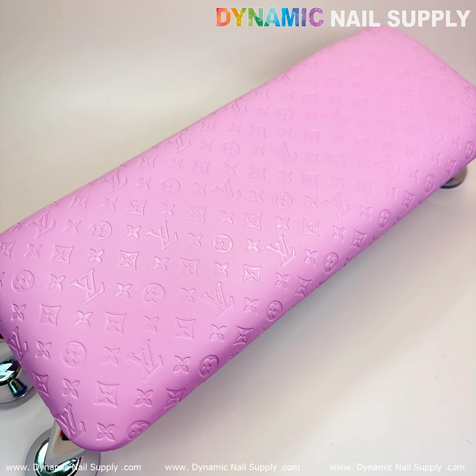 (Pink LV embossed) Manicure Armrest Hand rest with Leather Cushion Pillow (Reposabrazos Para Manicura) - Image 7