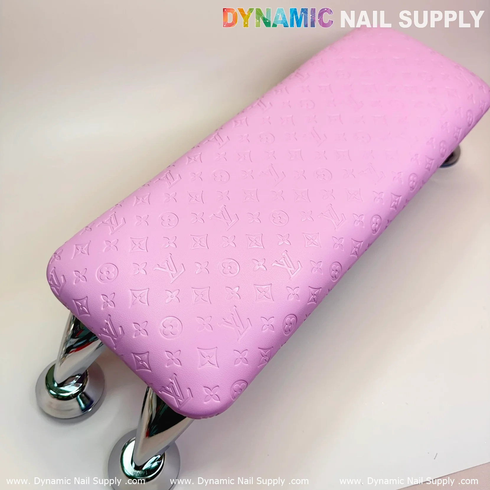 (Pink LV embossed) Manicure Armrest Hand rest with Leather Cushion Pillow (Reposabrazos Para Manicura) - Image 8