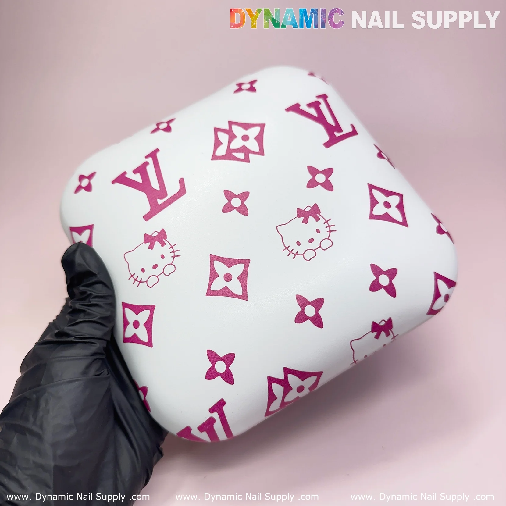 (Pink LV Kitty - Smooth) Leather Elbow Cushion Pad Arm Rest Support for Manicure Nail Desk - Image 6