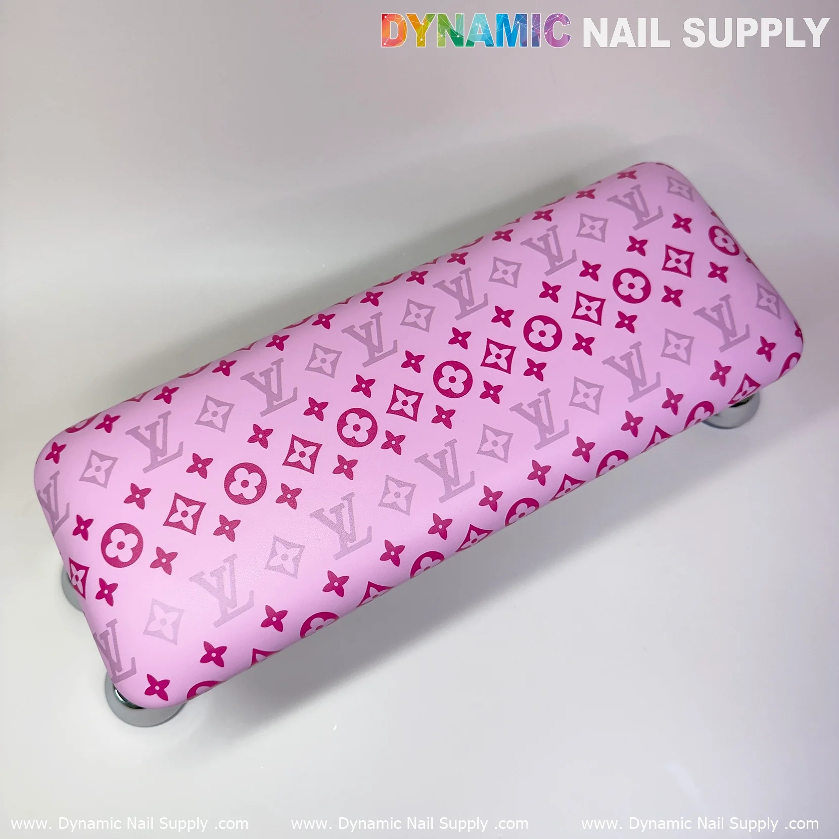 (Pink LV logo Pattern) Leather Armrest Cushion Pillow for Pedicure Manicure (Reposabrazos Para Manicura) - Image 3