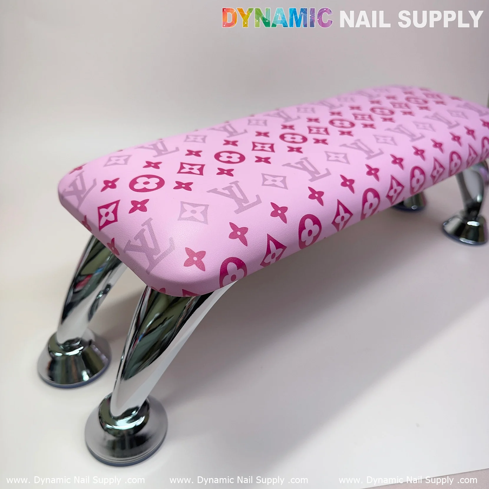 (Pink LV logo Pattern) Leather Armrest Cushion Pillow for Pedicure Manicure (Reposabrazos Para Manicura) - Image 4