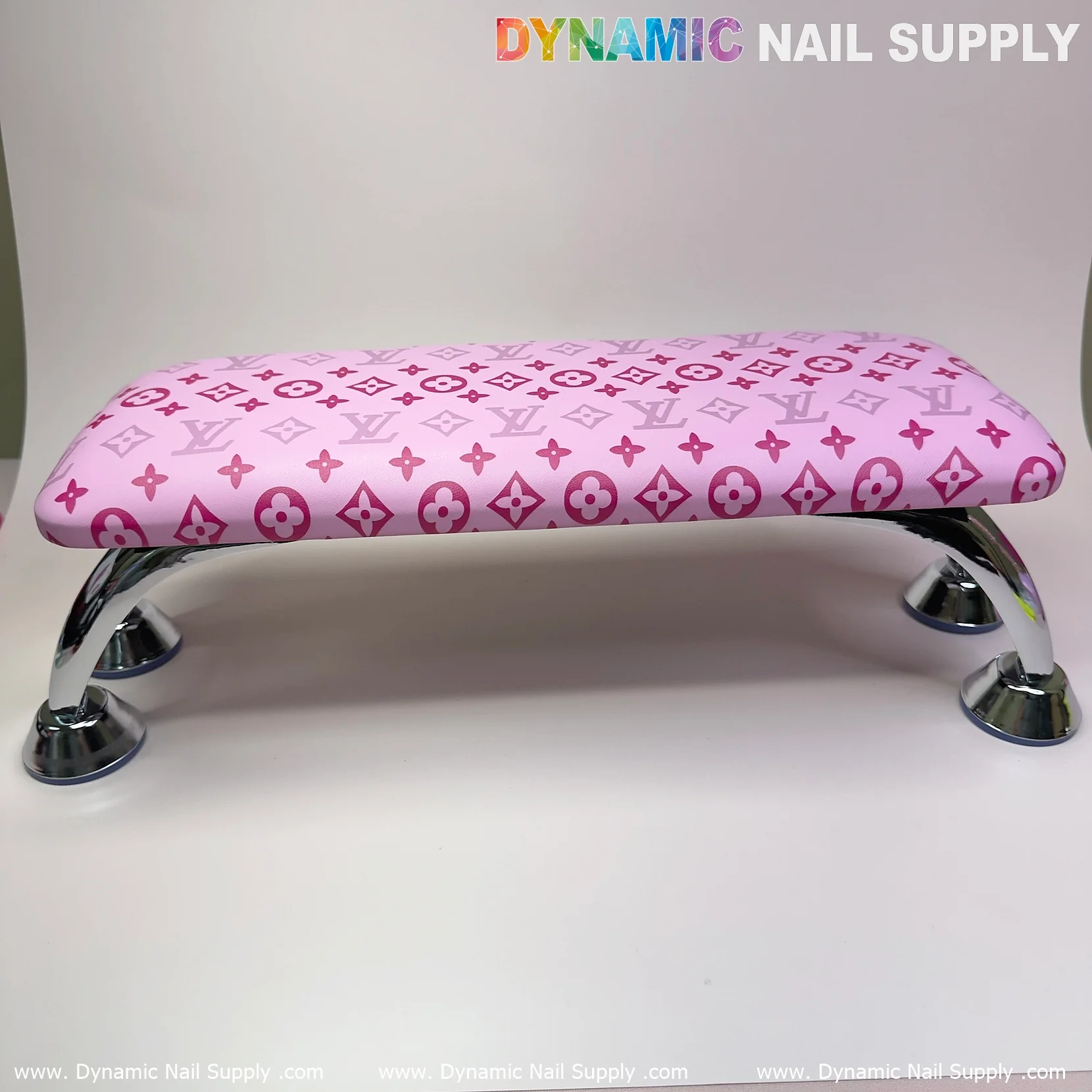 (Pink LV logo Pattern) Leather Armrest Cushion Pillow for Pedicure Manicure (Reposabrazos Para Manicura) - Image 5