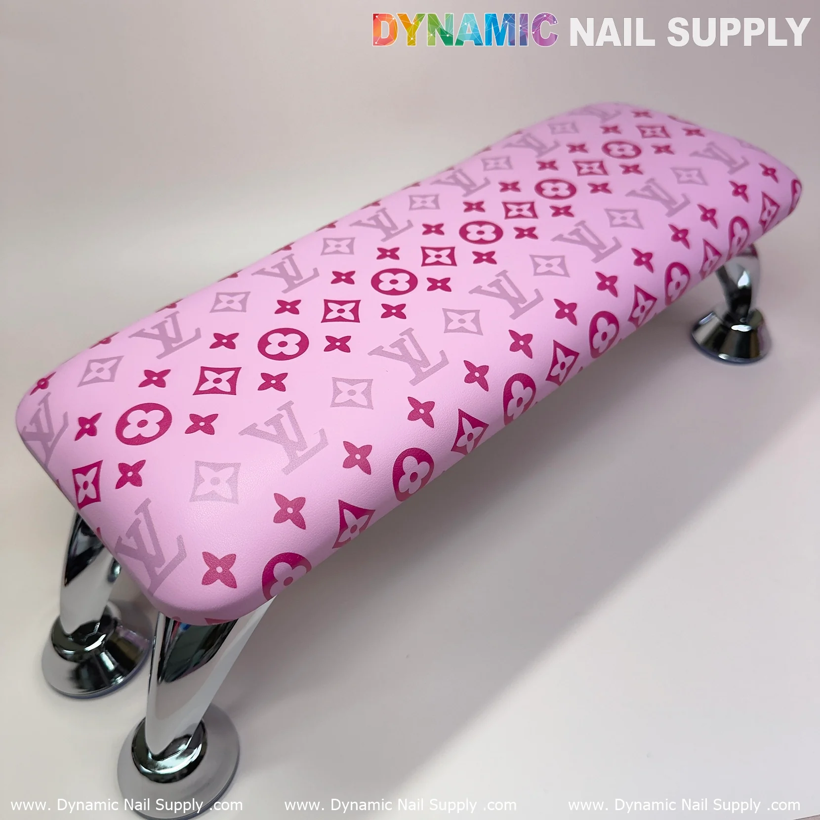 (Pink LV logo Pattern) Leather Armrest Cushion Pillow for Pedicure Manicure (Reposabrazos Para Manicura) - Image 8