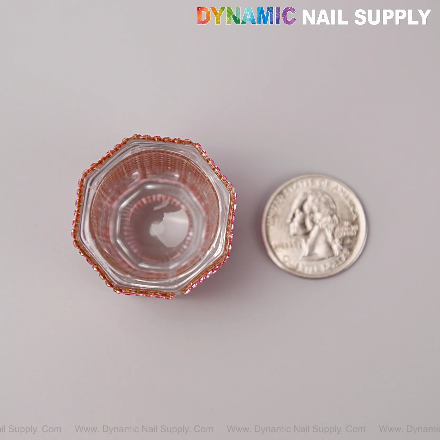 [Pink Rhinestone] Small Cup Dappen Dish Monomer Acetone Alcohol Liquid Container - Image 3
