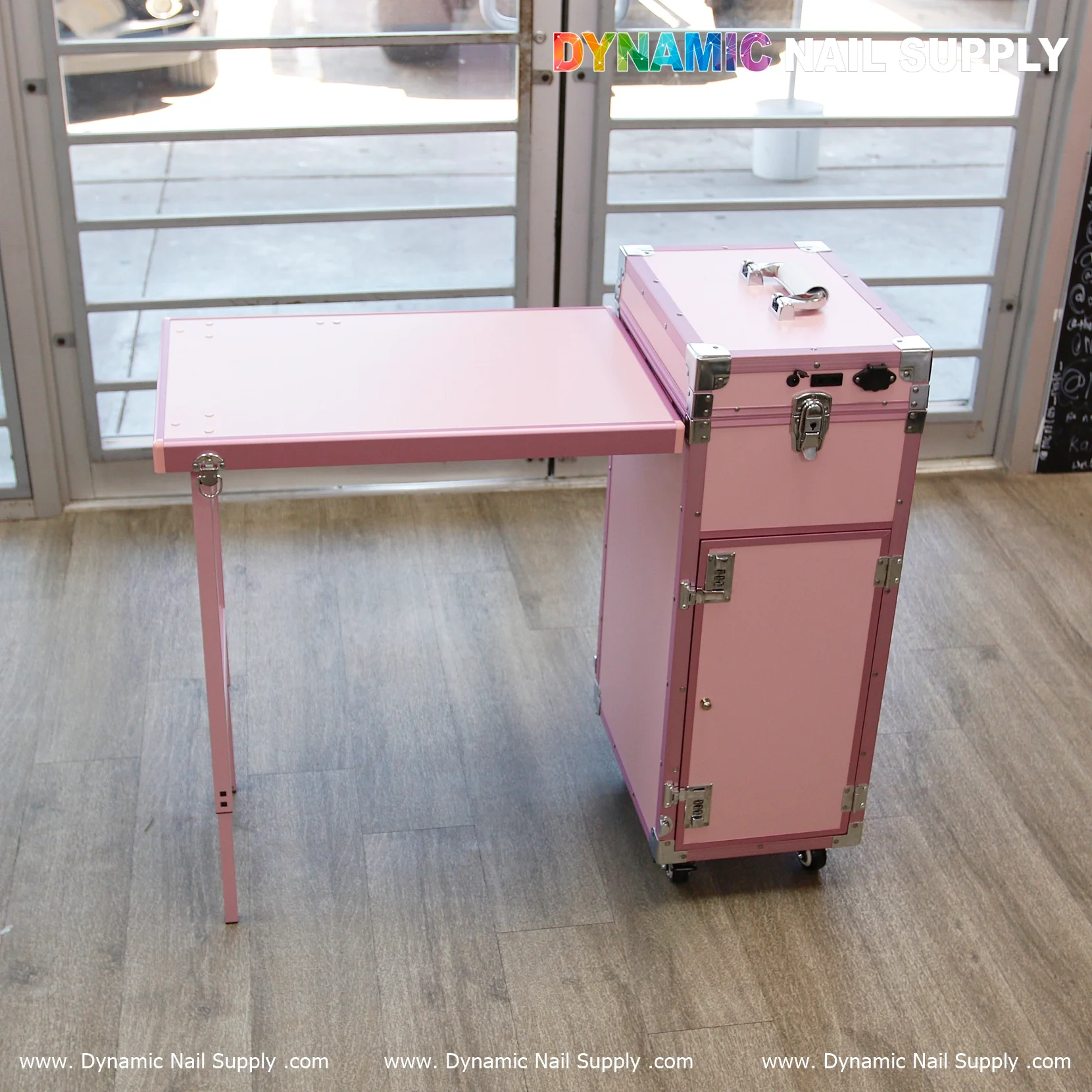 Portable Nail Manicure Table – Foldable Nail Desk with Train Case & 4 Drawers, LED Mirror & Bluetooth Speaker - Image 7