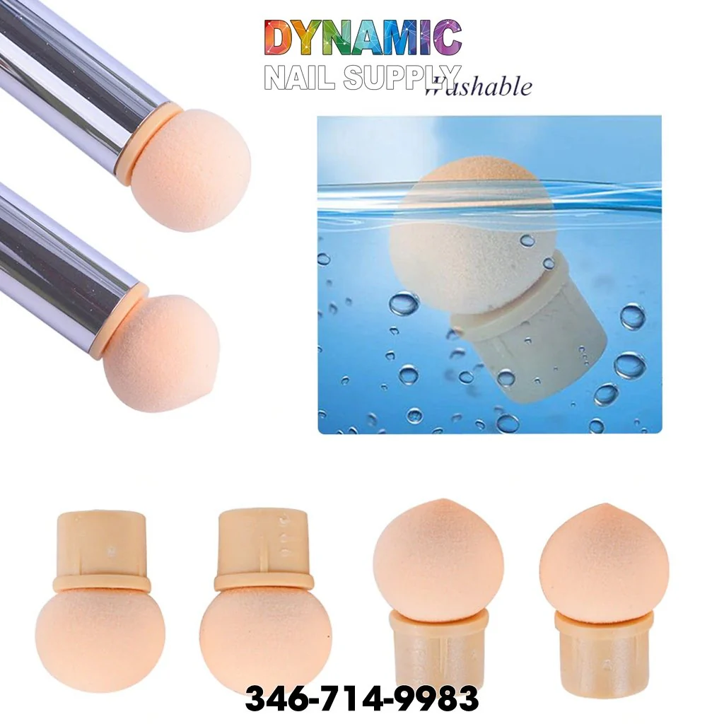 QH9280 Gradient Glitter Powder Nail Brush Sponge Double Head Dotting Pen Manicure Tool - Image 7