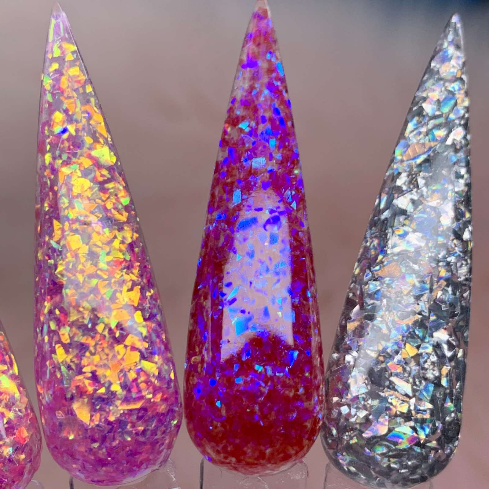 Rainbow Flakes Acrylic Powder Collection with High-sparkling iridescent effects - Image 4